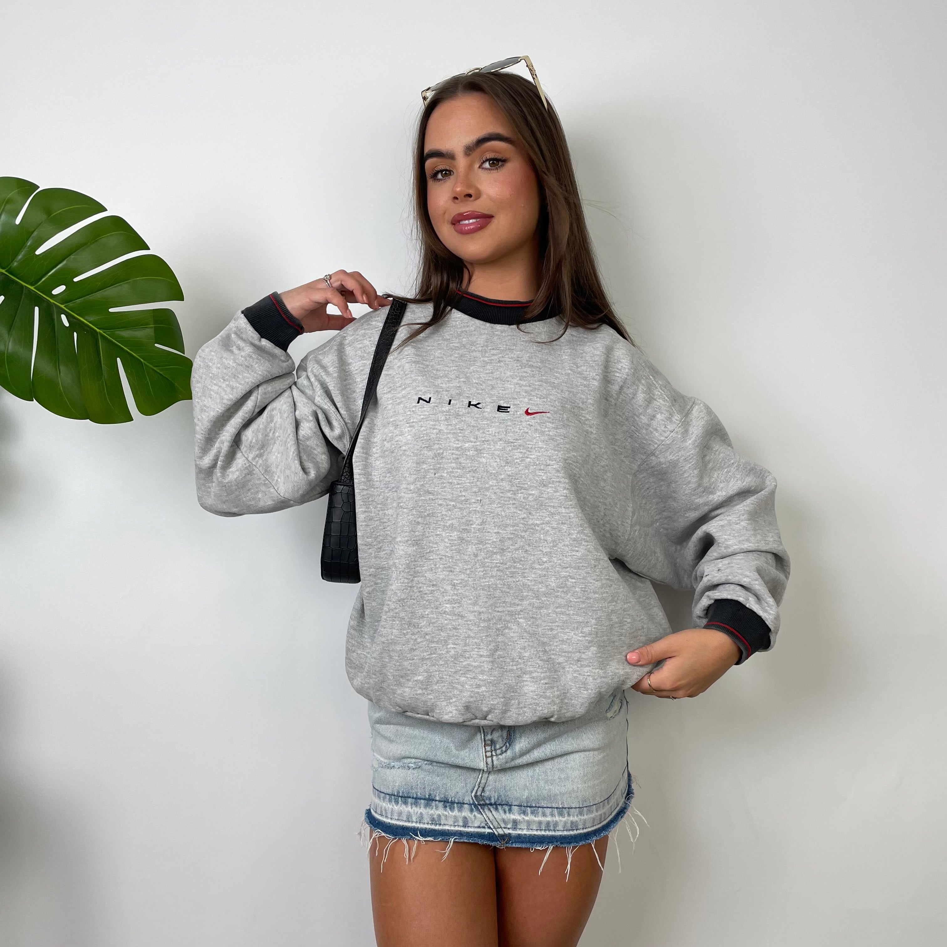 Nike Grey Embroidered Spell Out Sweatshirt (S)