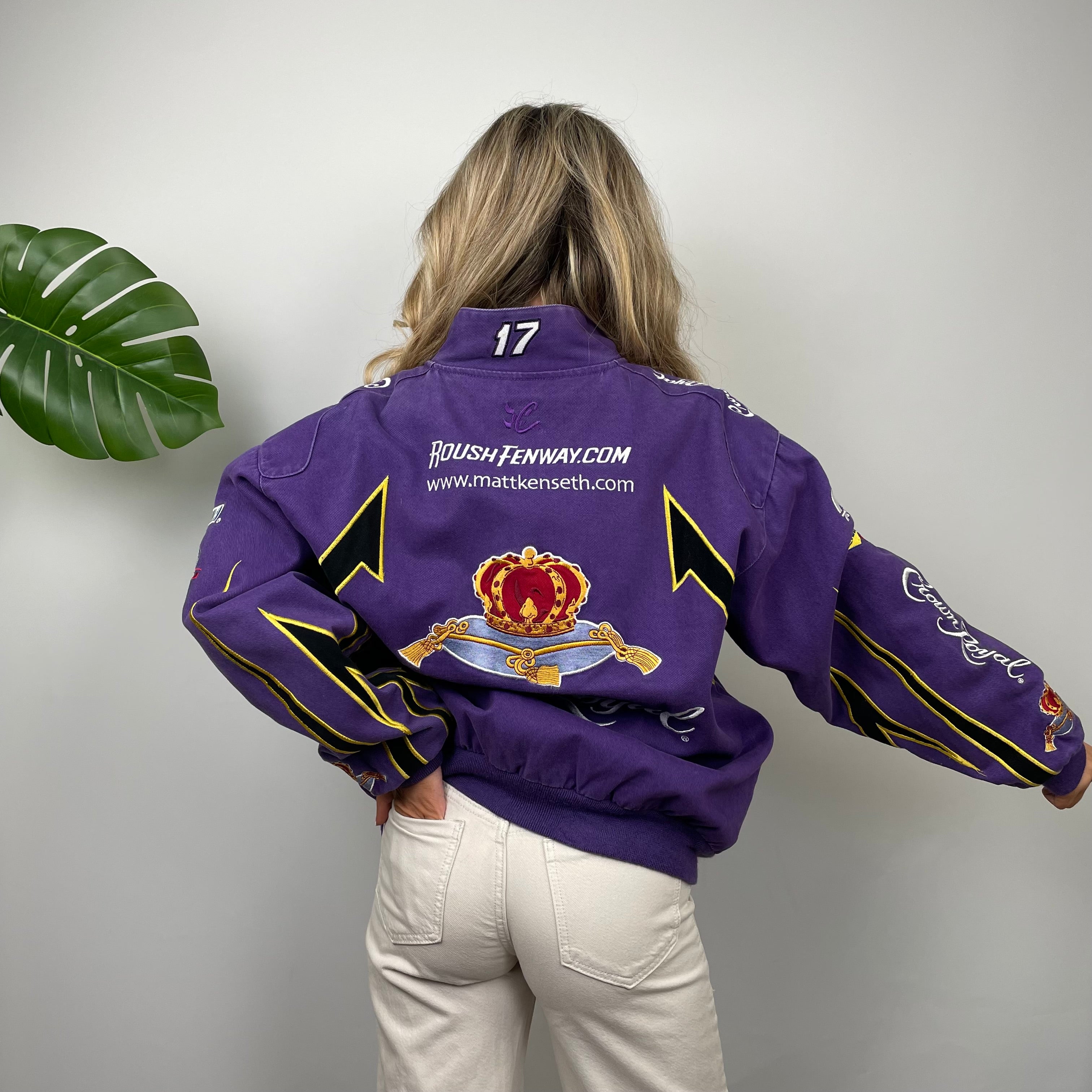 JH Design Crown Royal Purple NASCAR Racing Jacket (M)