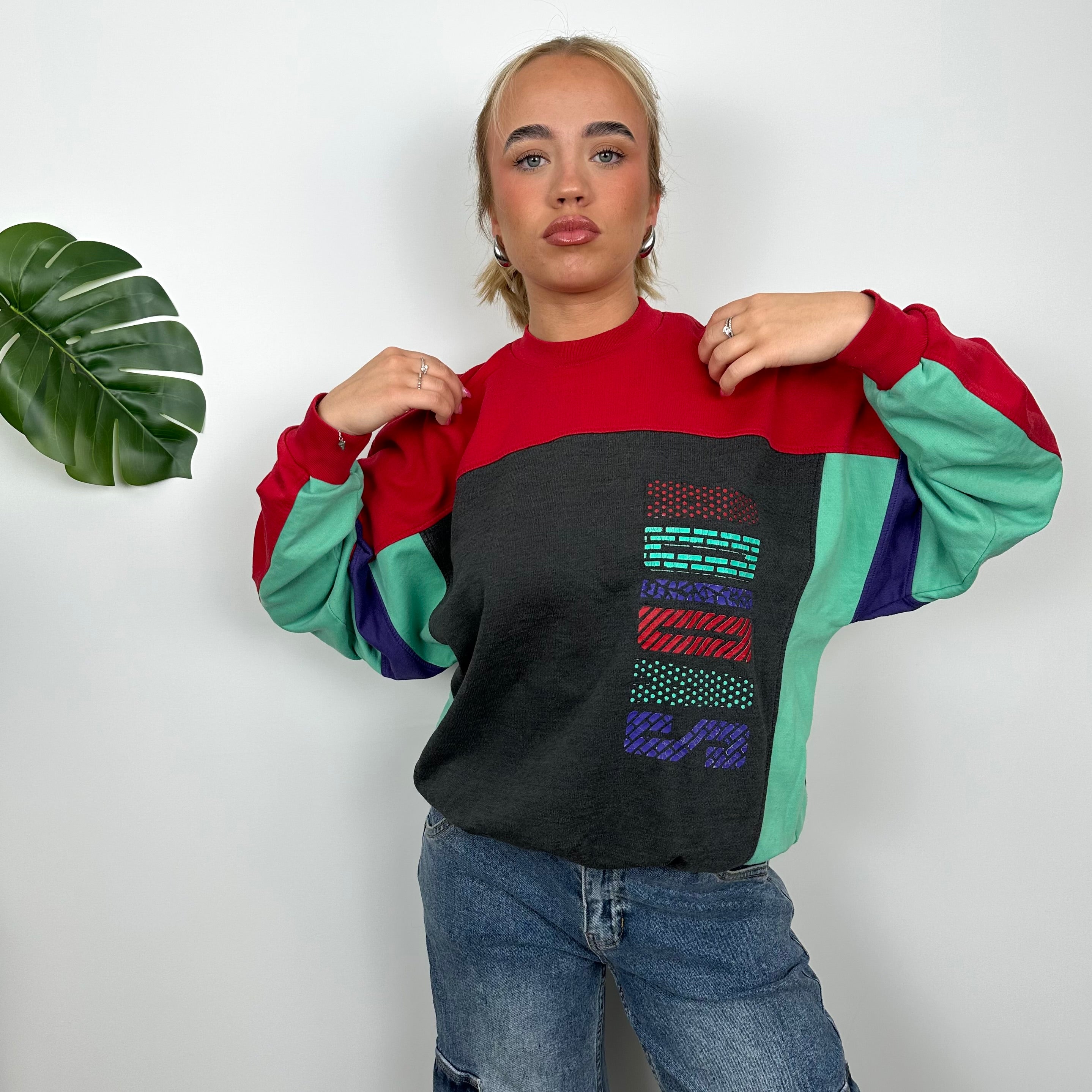 Adidas RARE Colour Block Spell Out Sweatshirt (S)