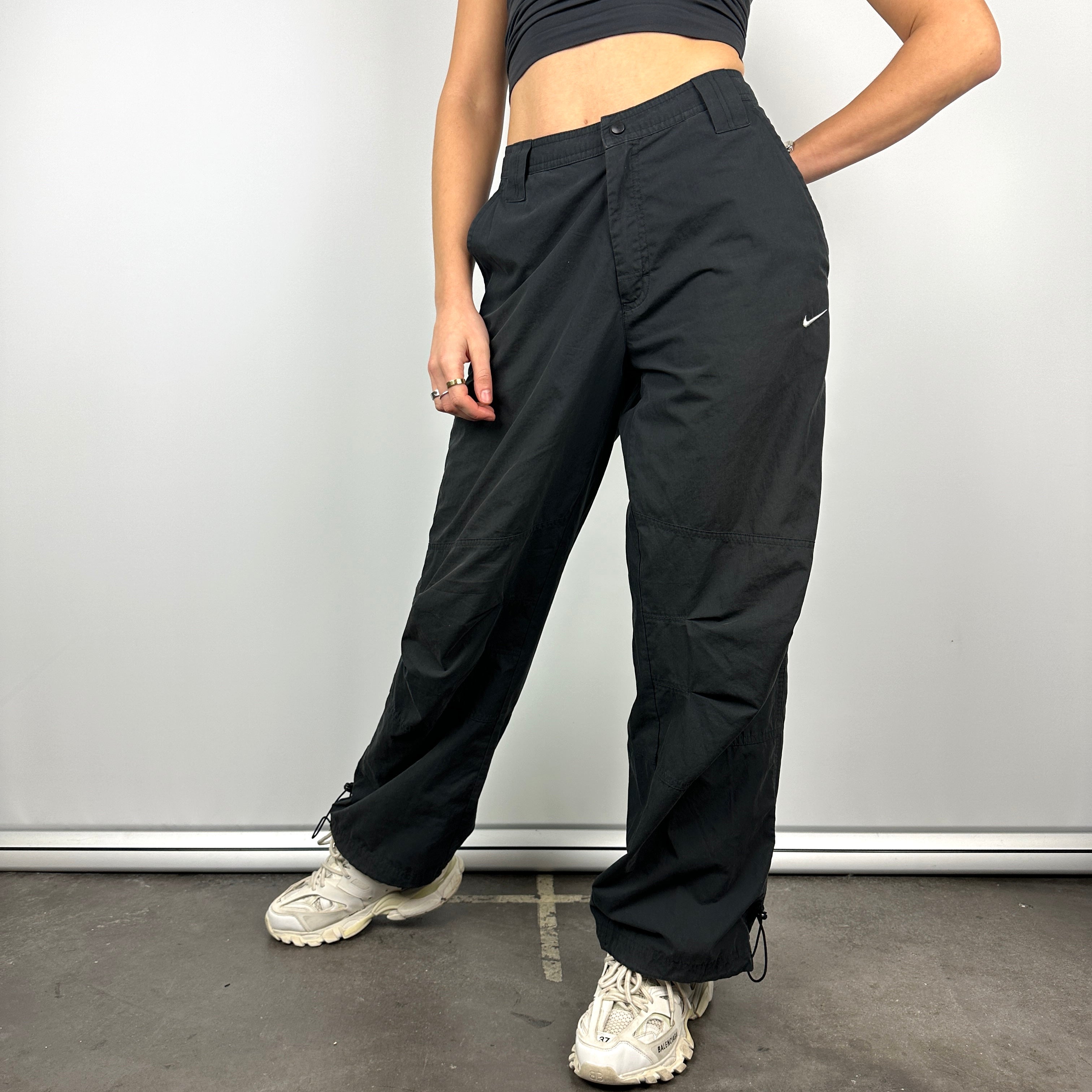 Nike Black Embroidered Swoosh Track Pants (M)