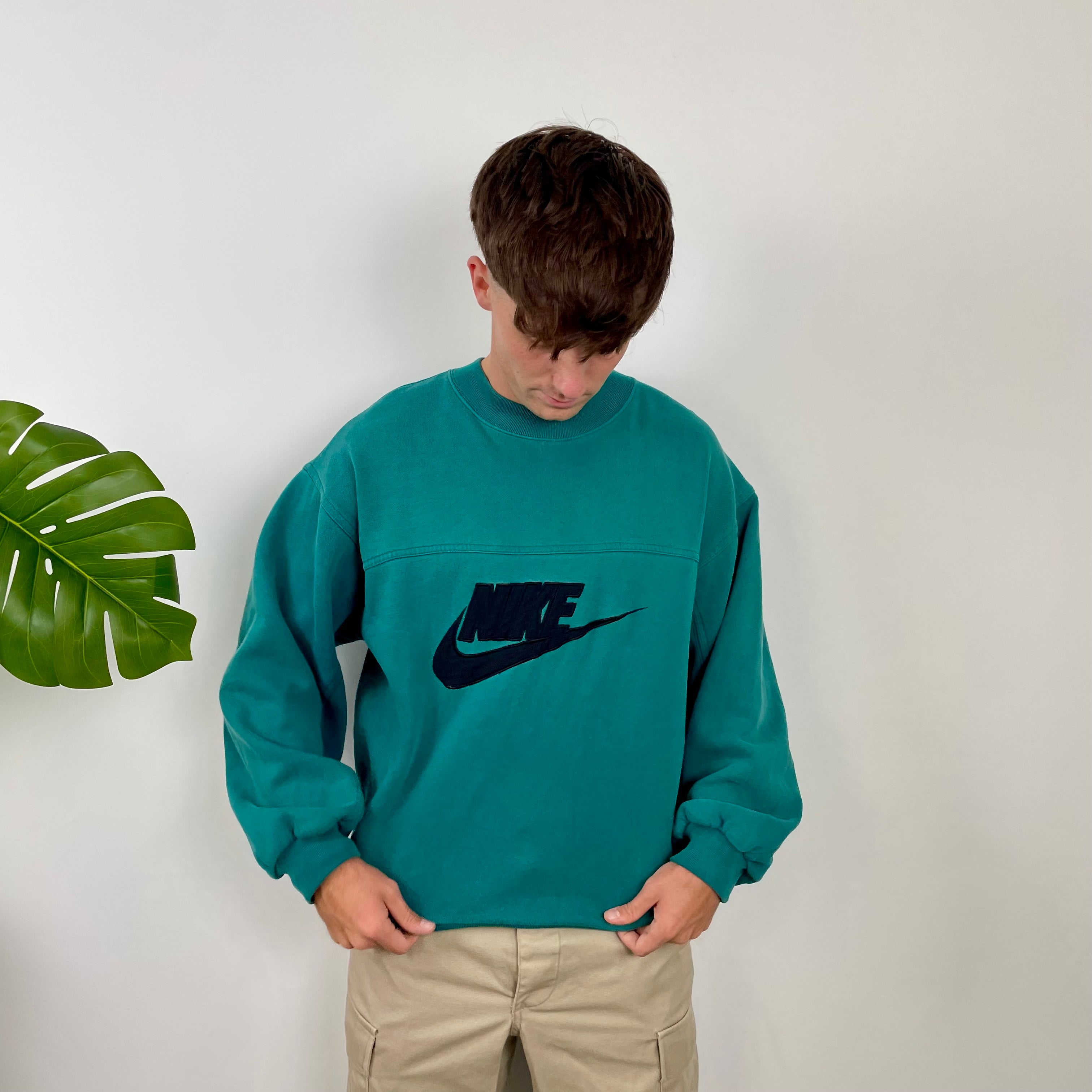 Nike Green Embroidered Spell Out Sweatshirt (M)