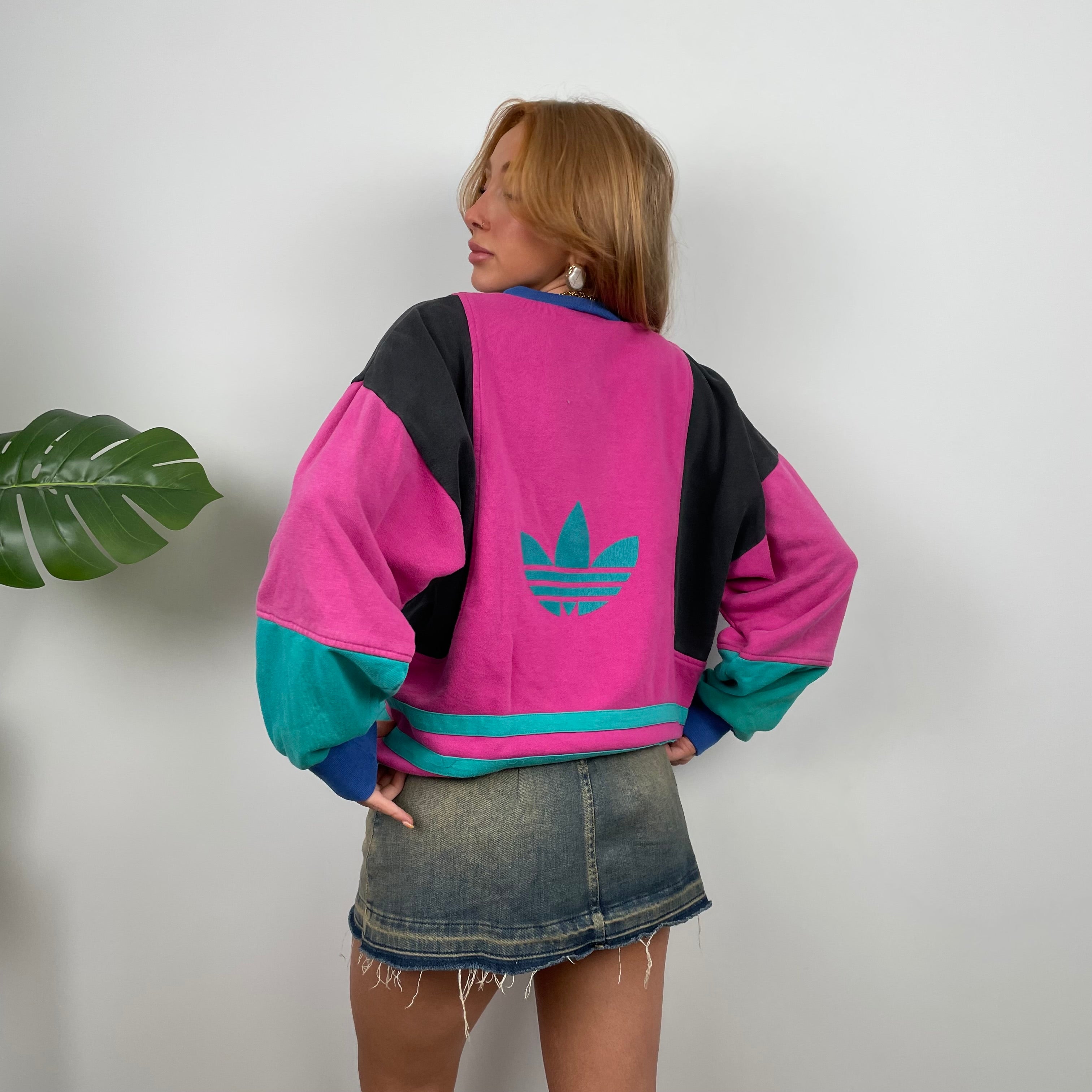 Adidas Pink Colour Block Sweatshirt (M)