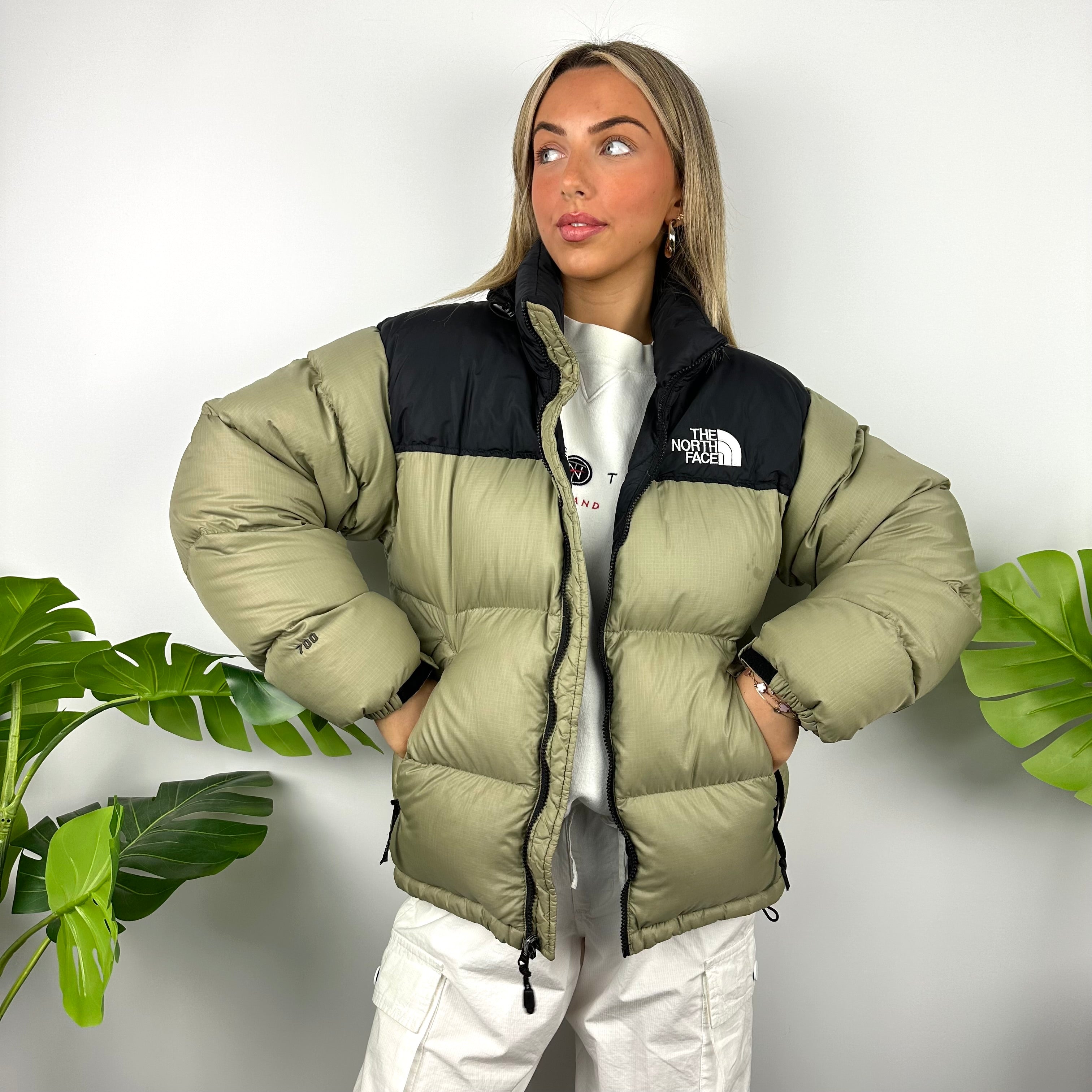 The North Face Khaki Green Puffer Jacket (S)