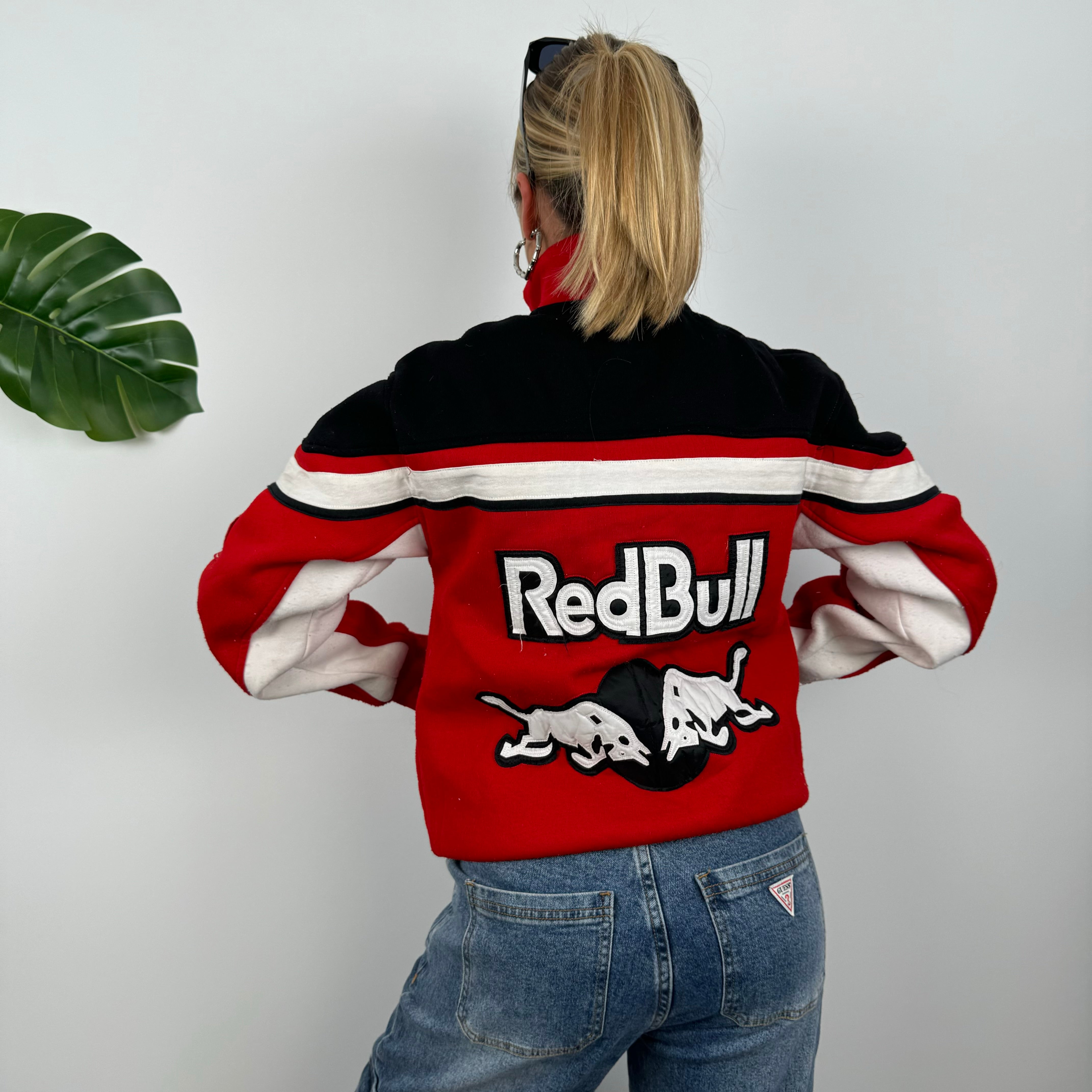 Red Bull Racing Red Embroidered Spell Out Zip Up Jacket (M)