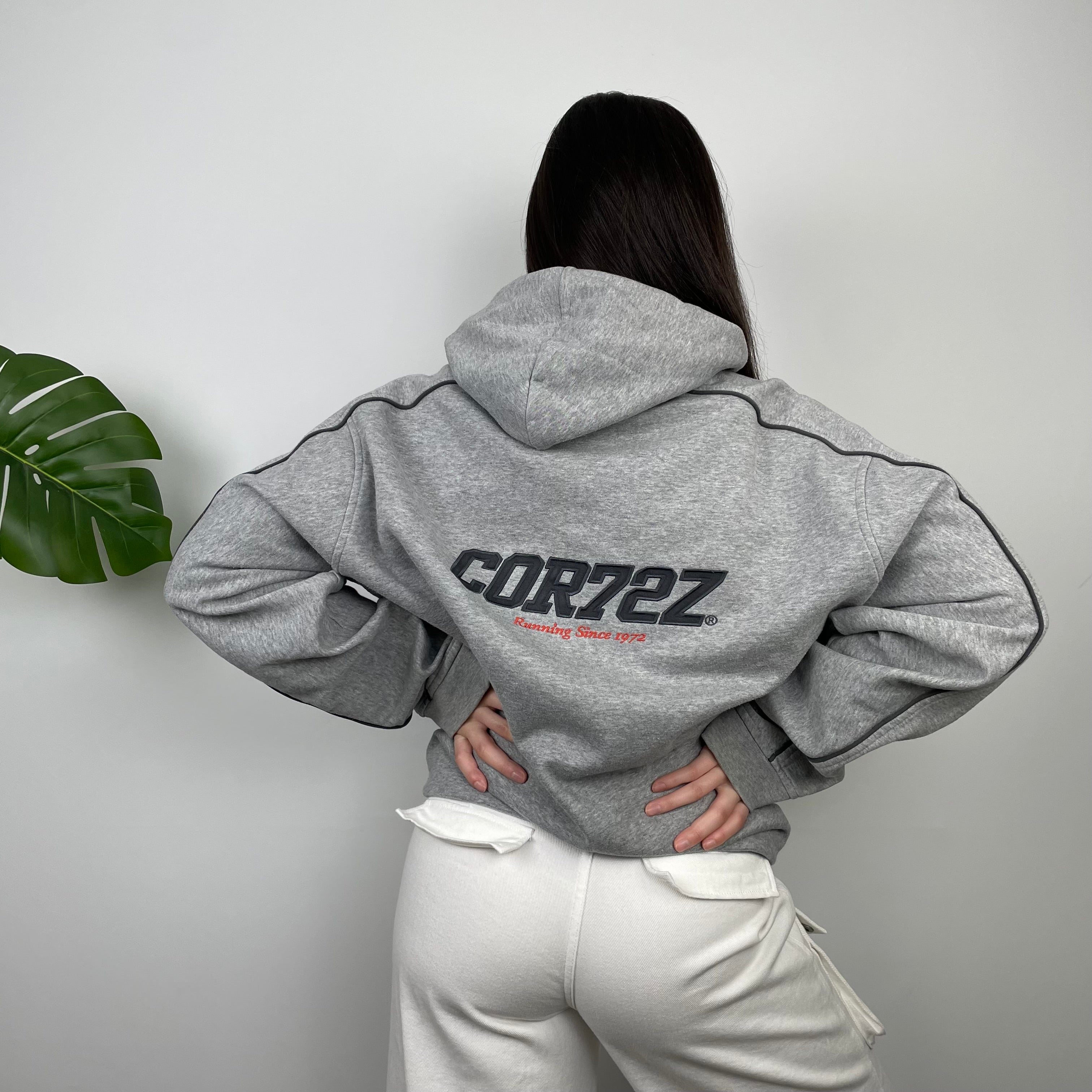 Nike Cortez Grey Embroidered Spell Out Hoodie (XL)