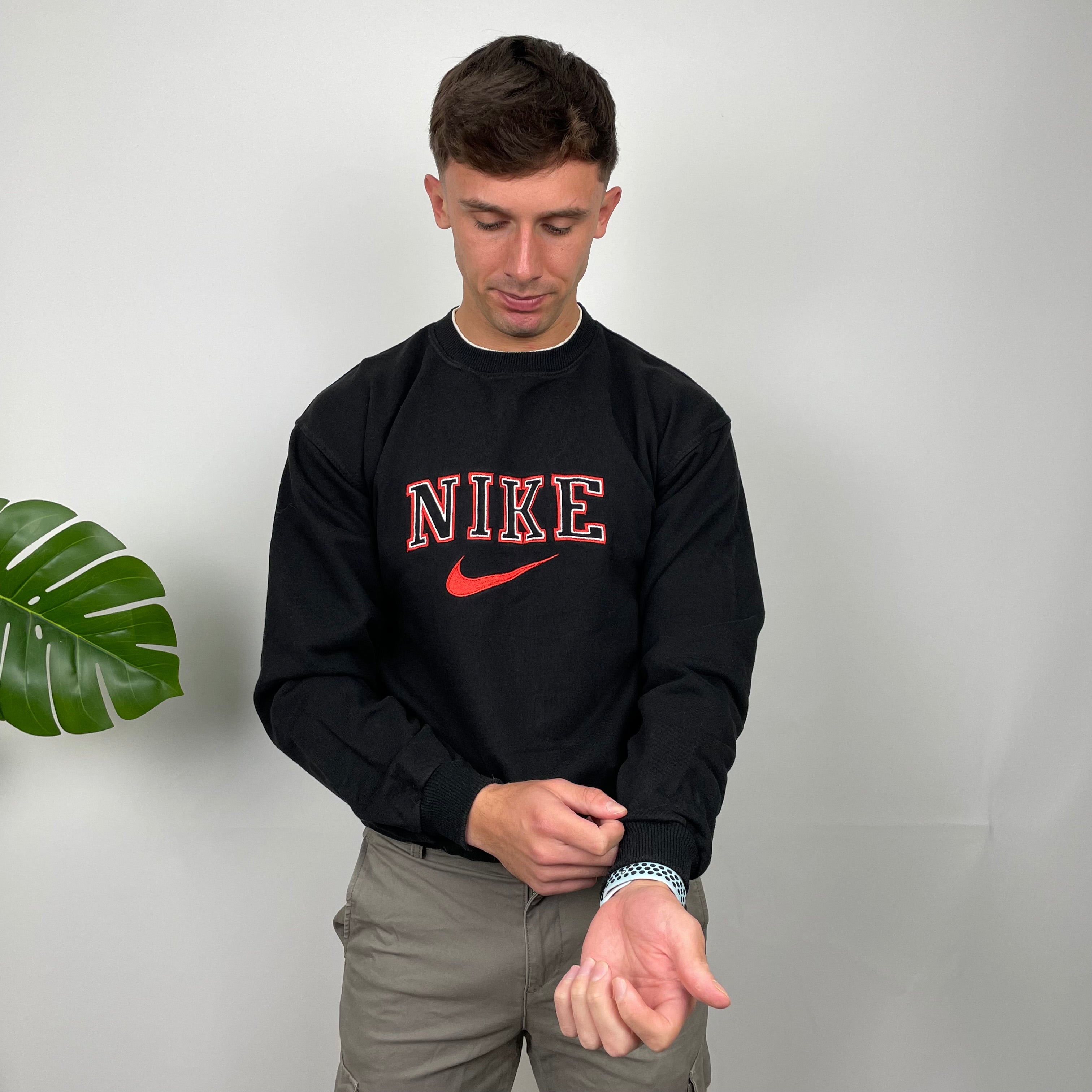 Nike Black Embroidered Spell Out Sweatshirt (L)