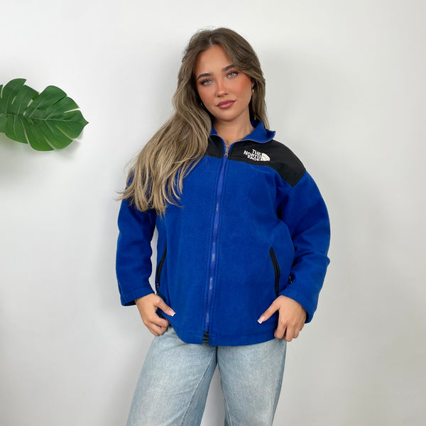 North Face Blue Denali Teddy Bear Fleece Zip Up Jacket (L)