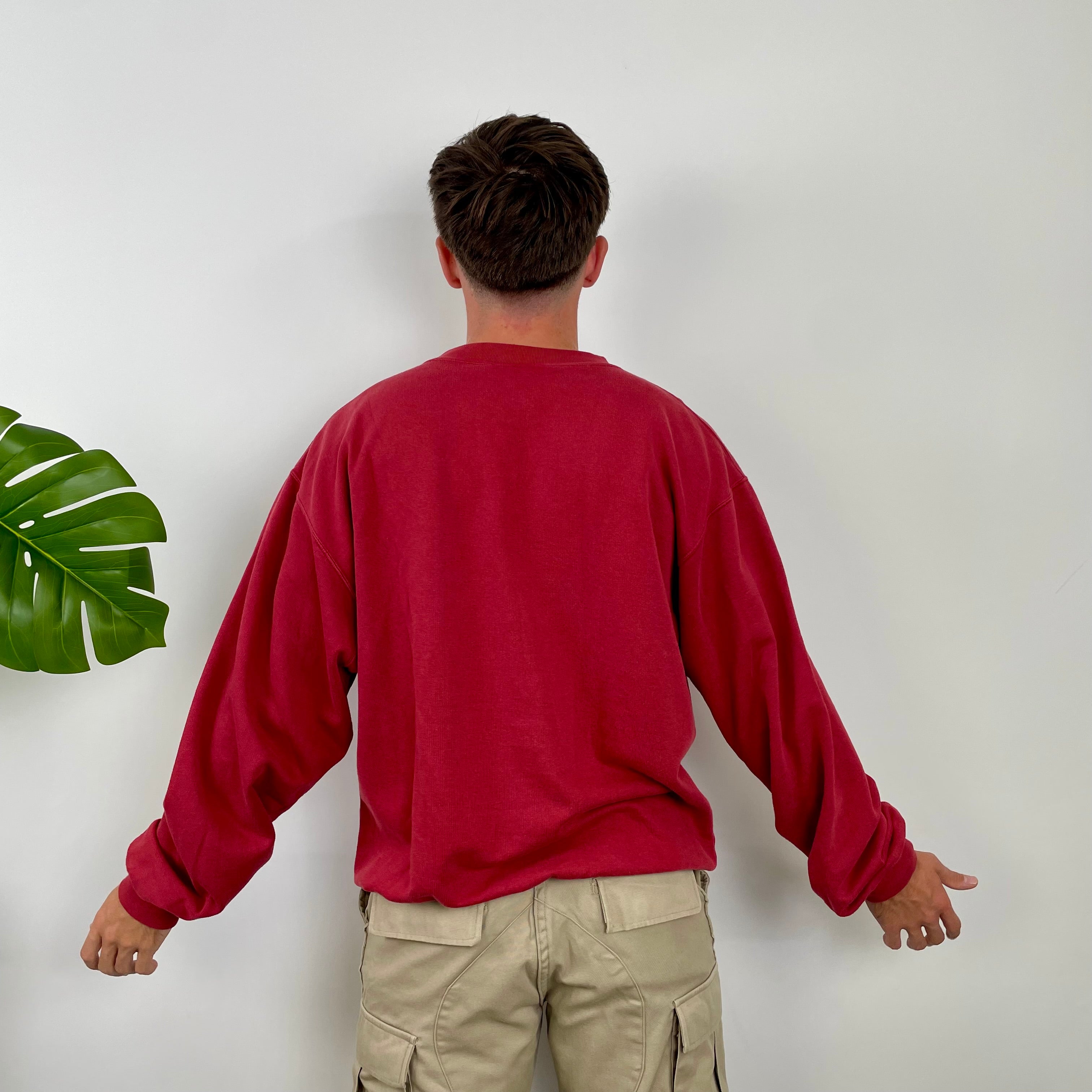 Timberland Red Embroidered Spell Out Sweatshirt (L)