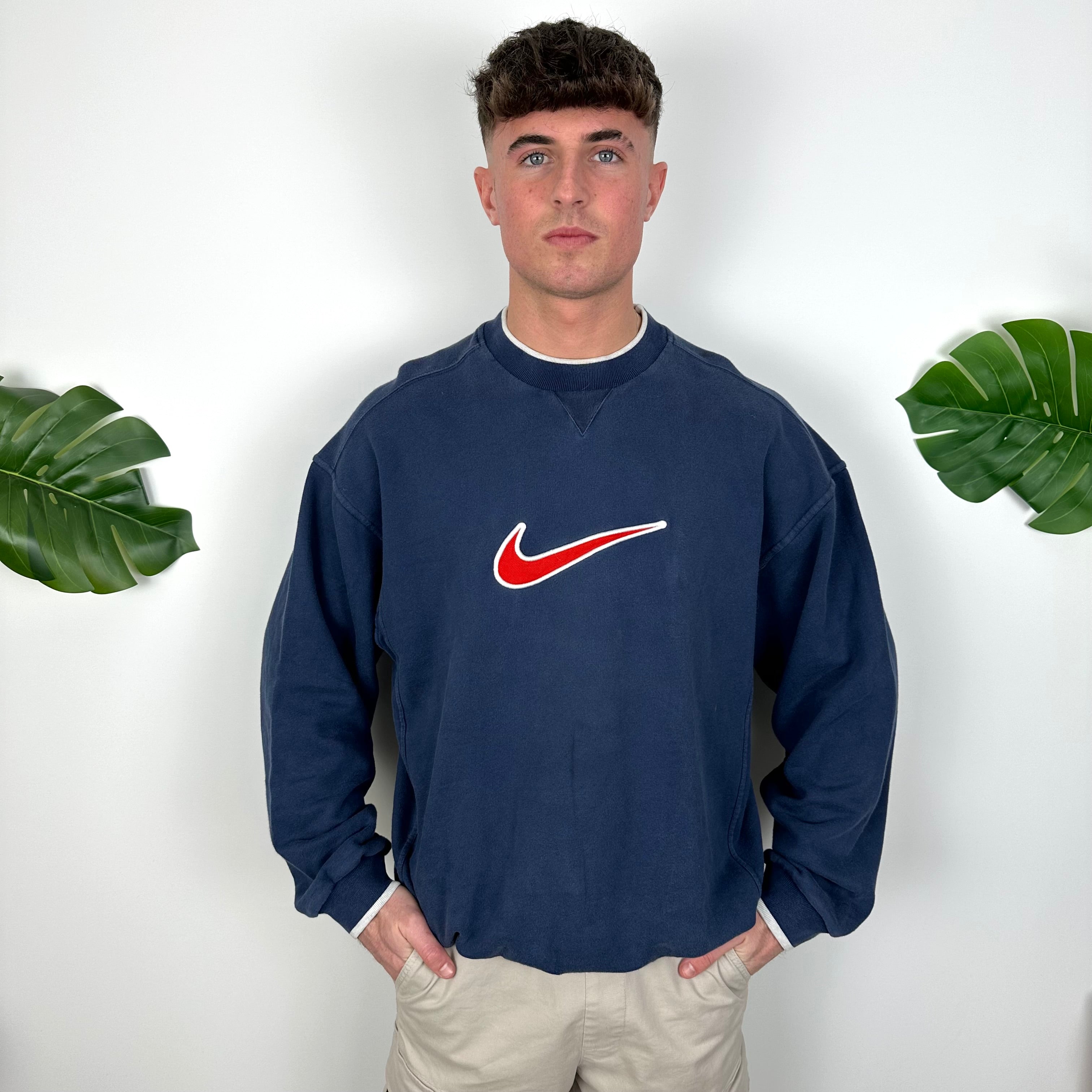 Nike Navy Embroidered Centre Swoosh Sweatshirt (M)