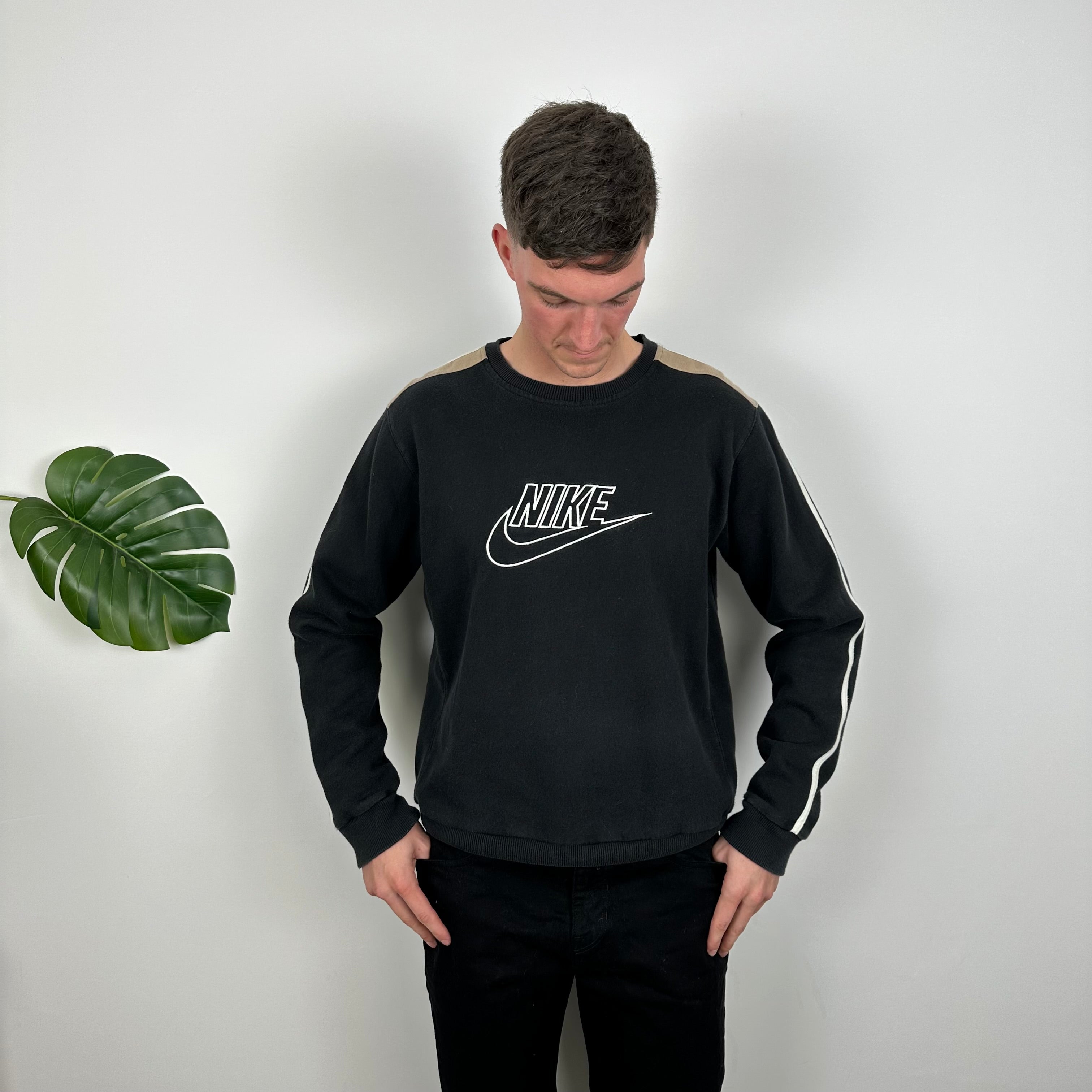 Nike RARE Black Embroidered Spell Out Sweatshirt (M)