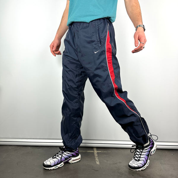 Nike Navy Embroidered Swoosh Track Pants (XL)