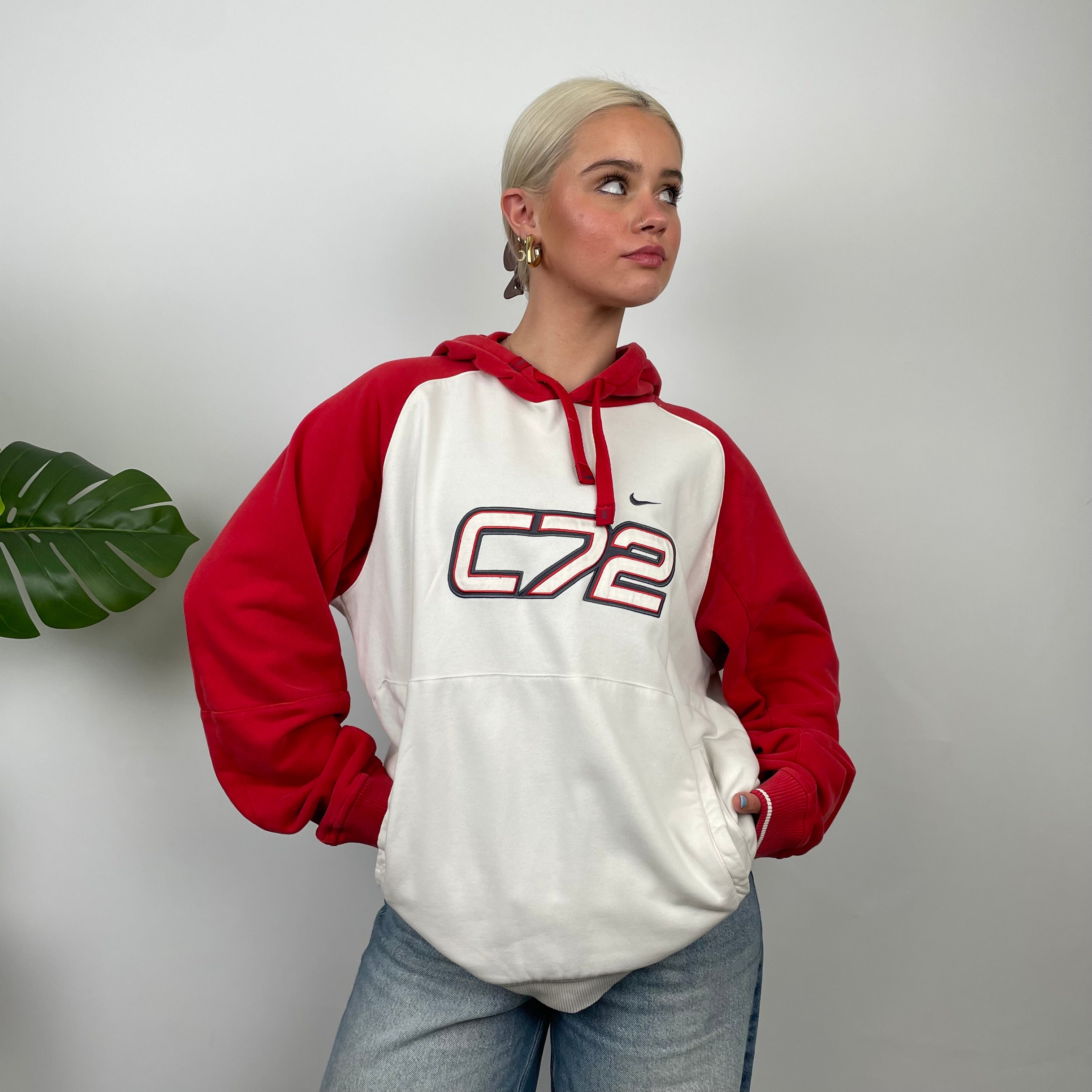 Nike Cortez White Embroidered Spell Out Hoodie (L)