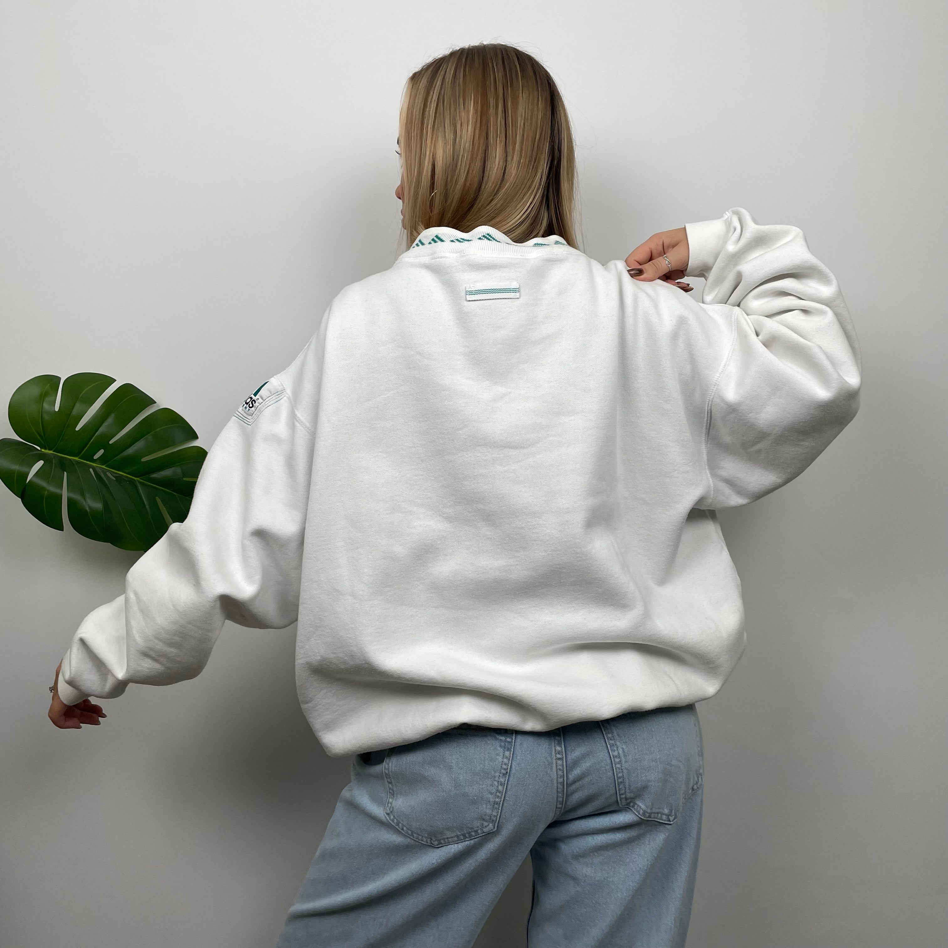 Adidas Equipment White Embroidered Spell Out Sweatshirt (L)