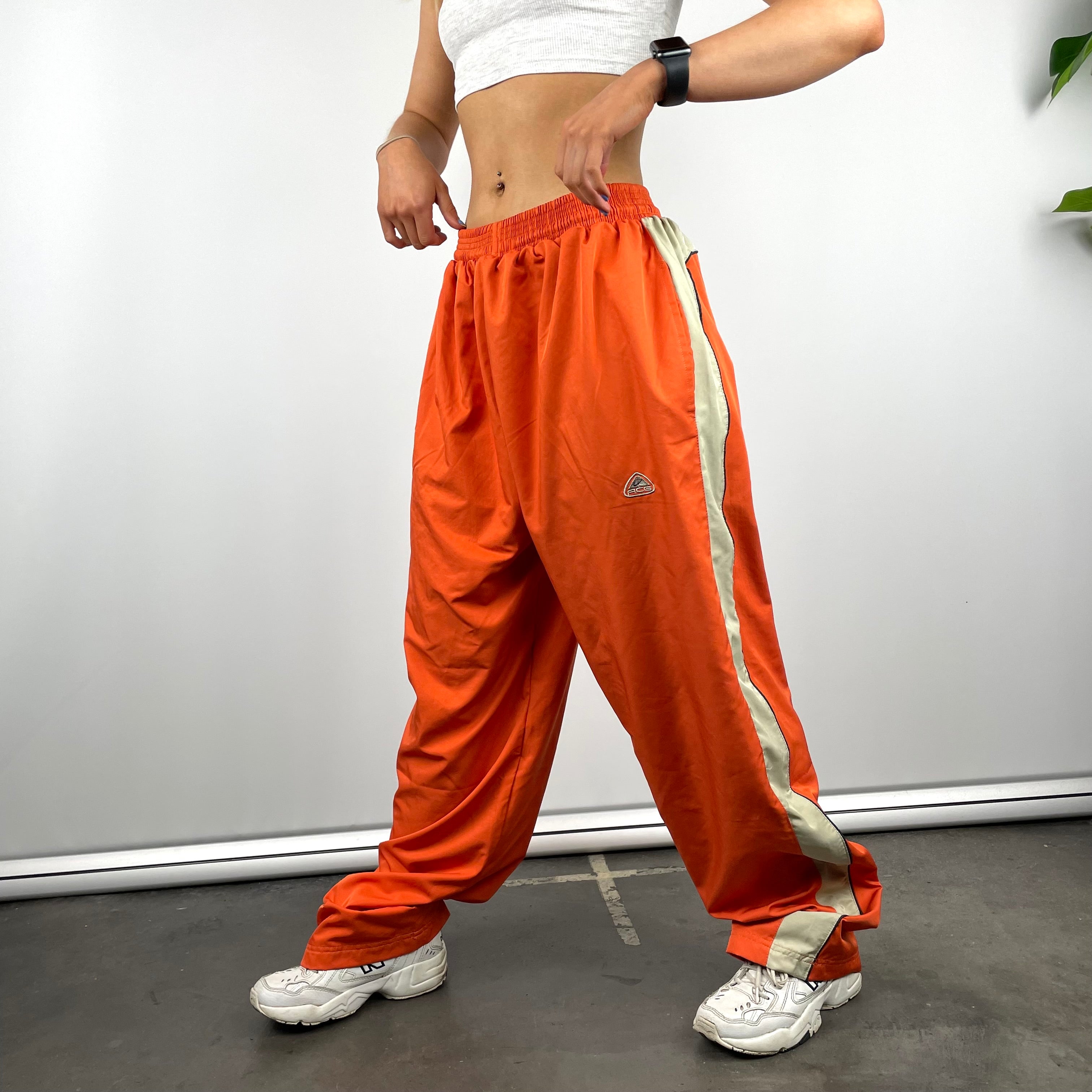 Nike ACG Orange Embroidered Spell Out Track Pants (XL)