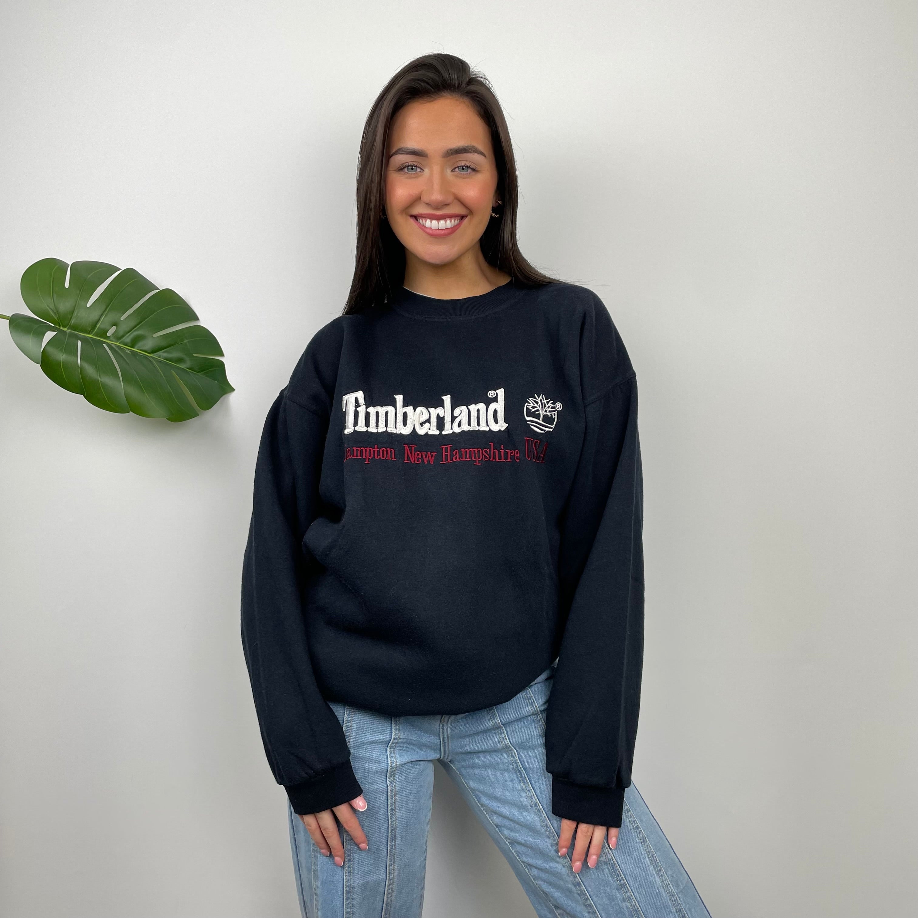Timberland Black Embroidered Spell Out Sweatshirt (L)
