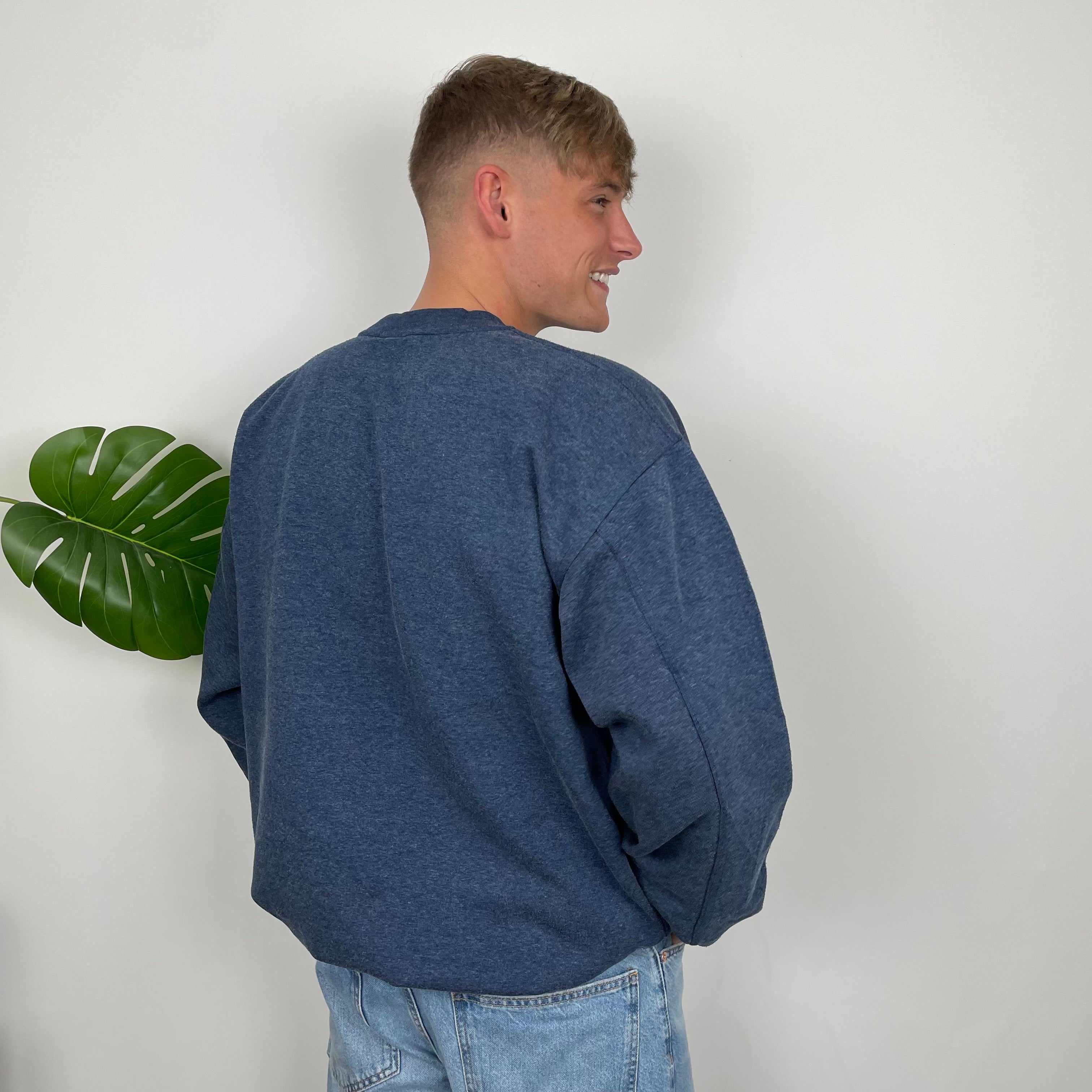 Adidas Equipment RARE Navy Embroidered Spell Out Sweatshirt (XL)