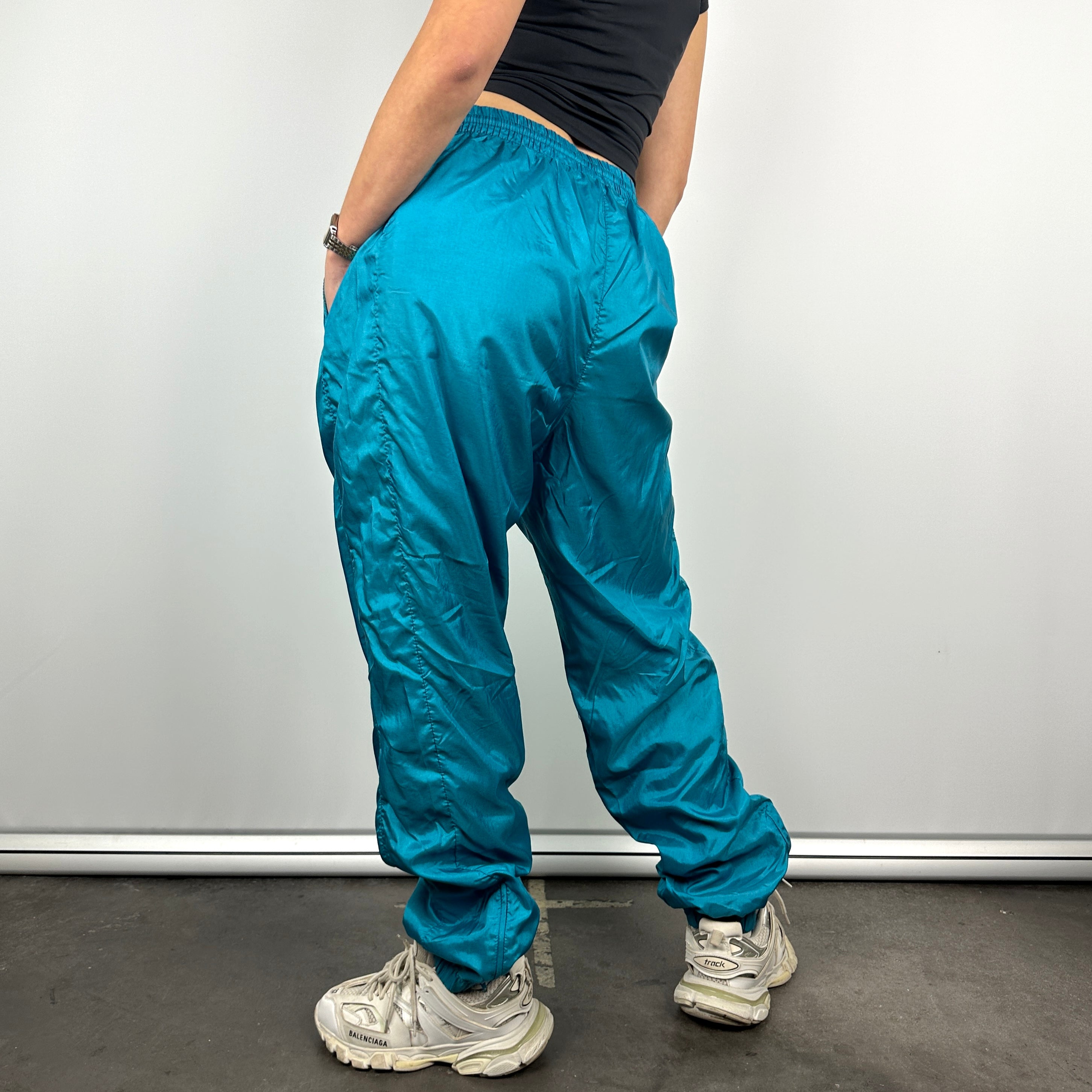 Nike Blue Embroidered Spell Out Track Pants (M)