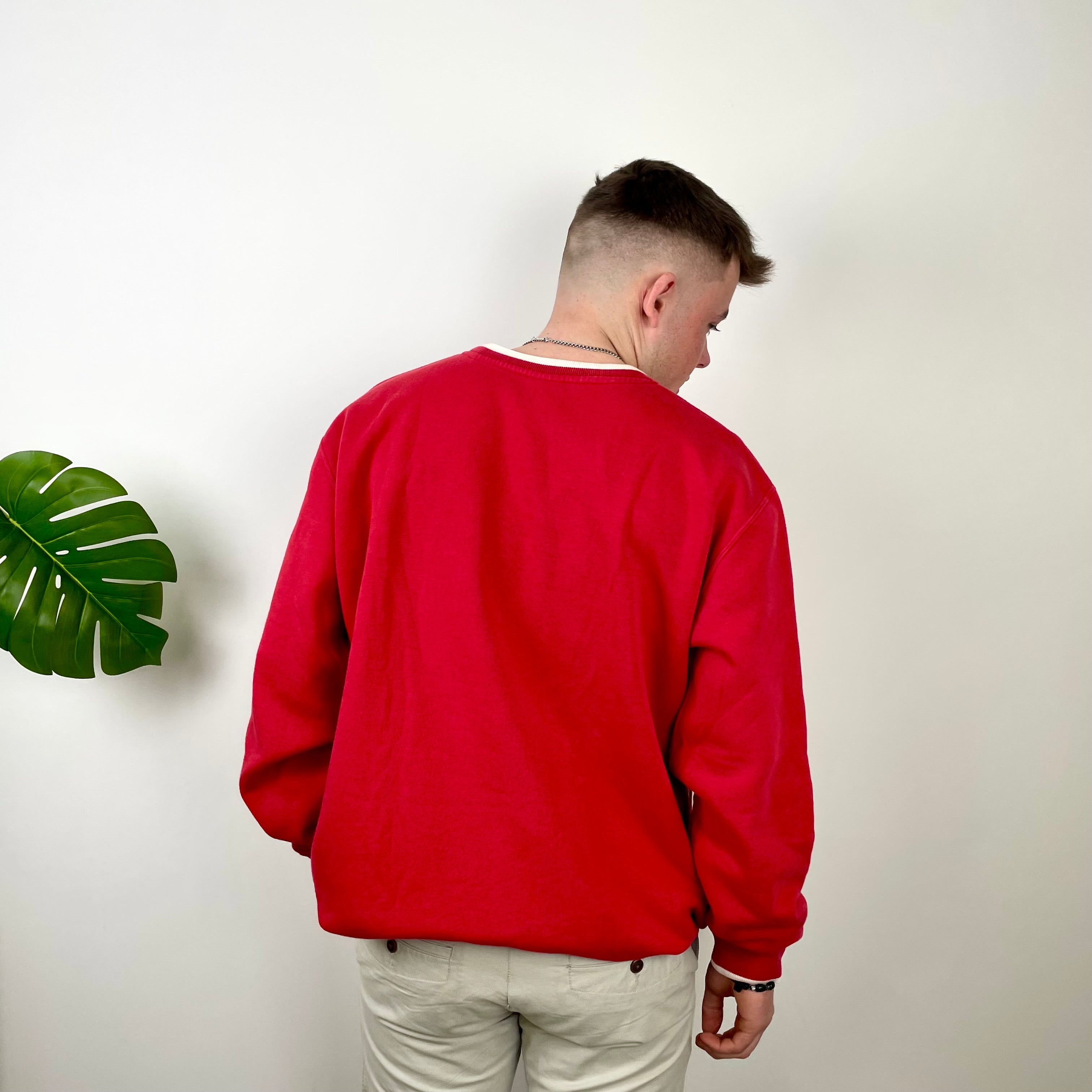 Nike Red Embroidered Swoosh Sweatshirt (XXL)