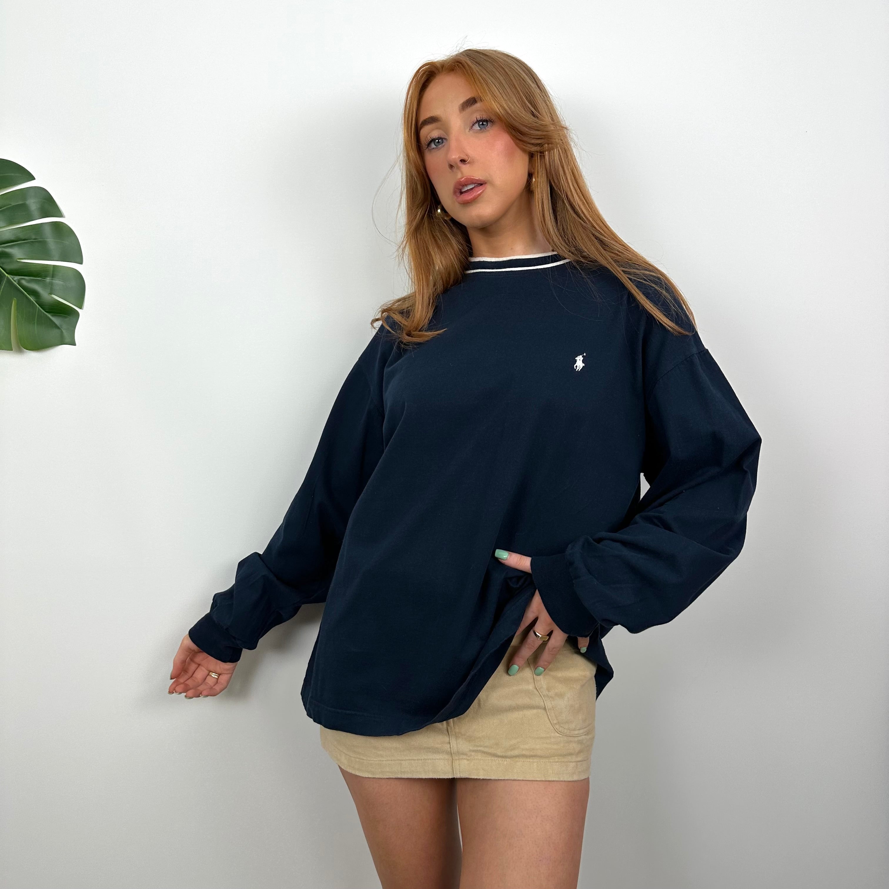 Polo Ralph Lauren Navy Embroidered Logo Sweatshirt (M)