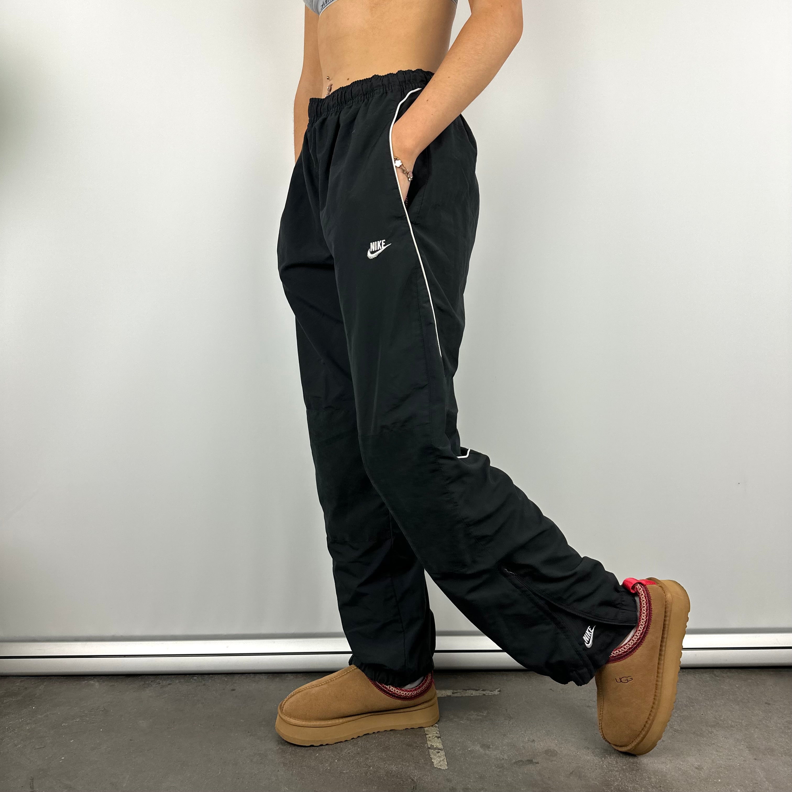 Nike Black Embroidered Spell Out Track Pants (L)