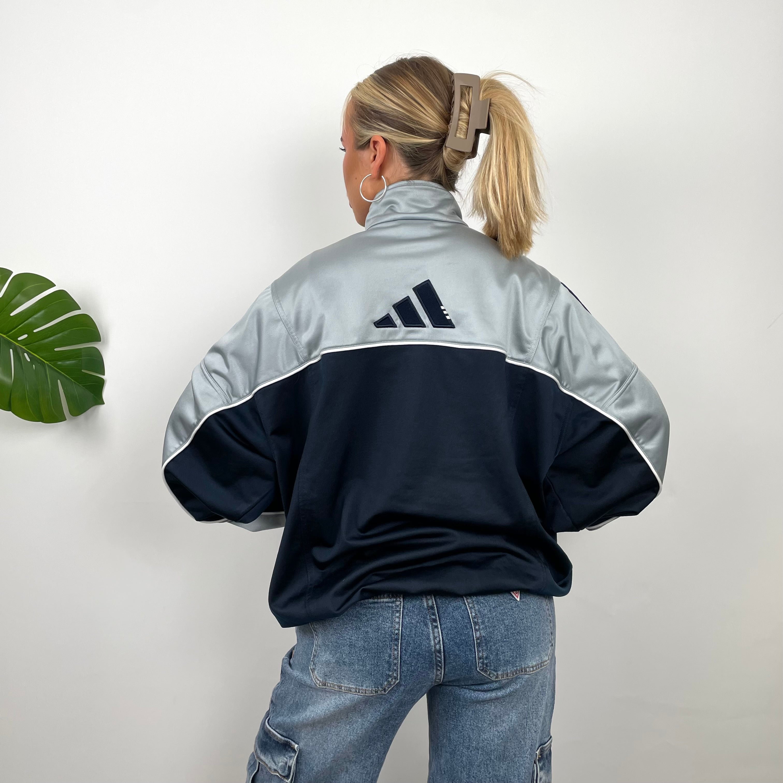 Adidas Embroidered Spell Out Zip Up Track Jacket (L)