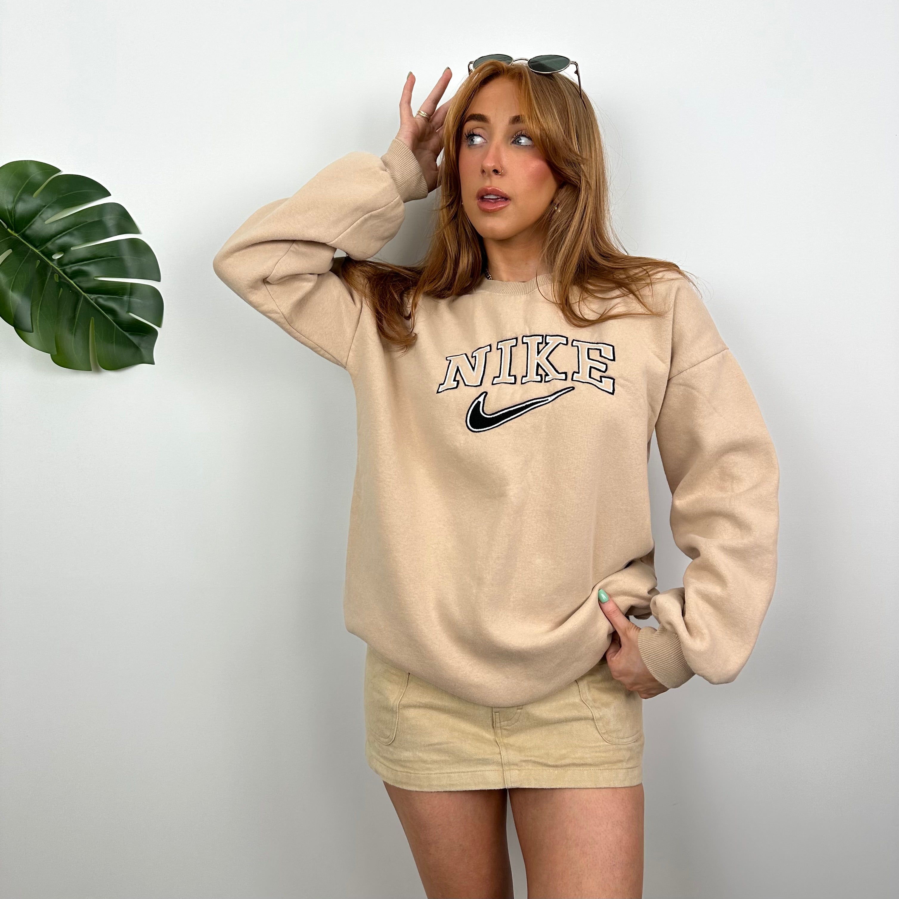 Nike Peach Embroidered Spell Out Sweatshirt (M)