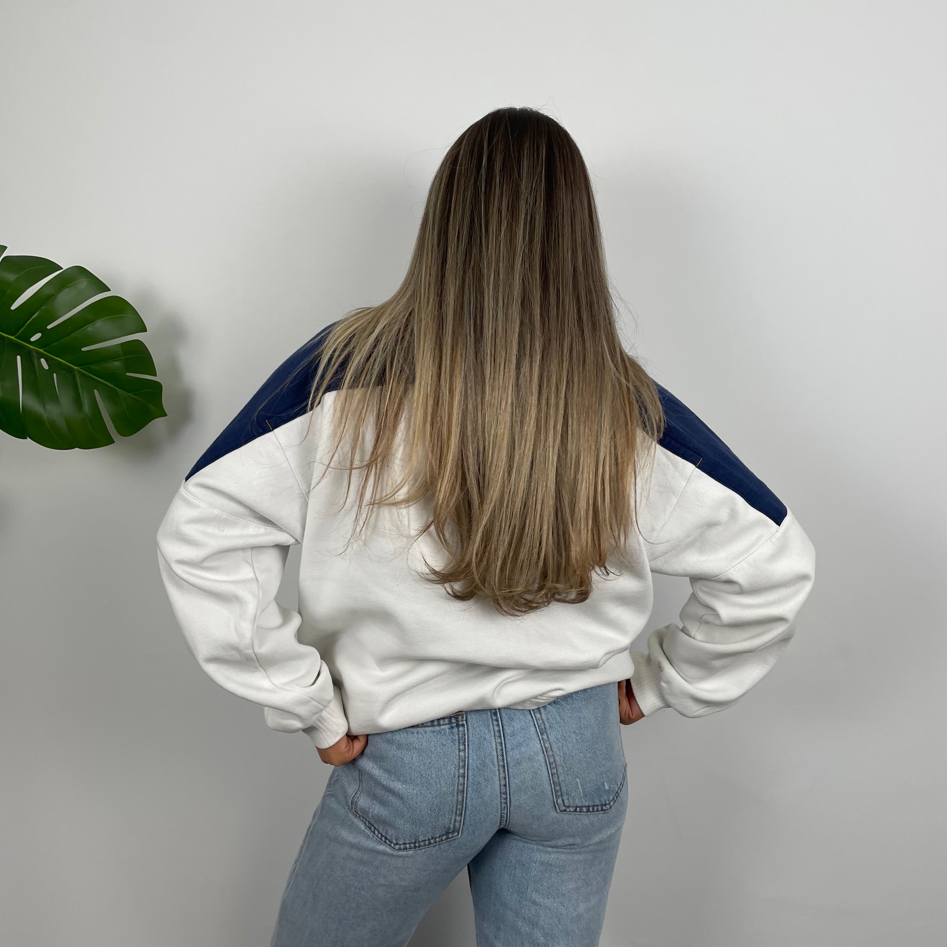 Nike White Embroidered Swoosh Sweatshirt (M)