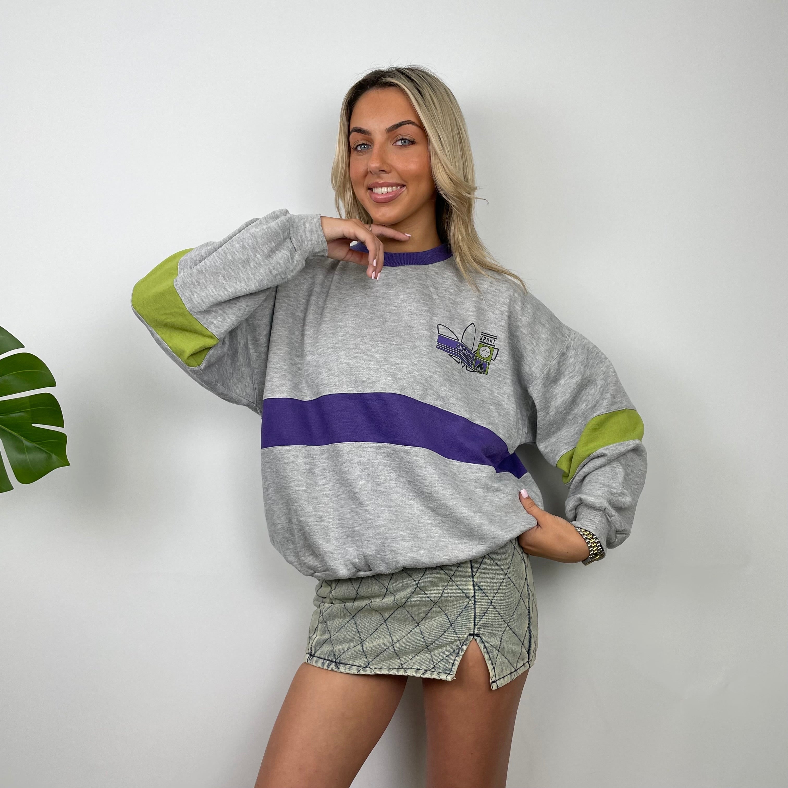 Adidas Grey Colour Block Sweatshirt (M)