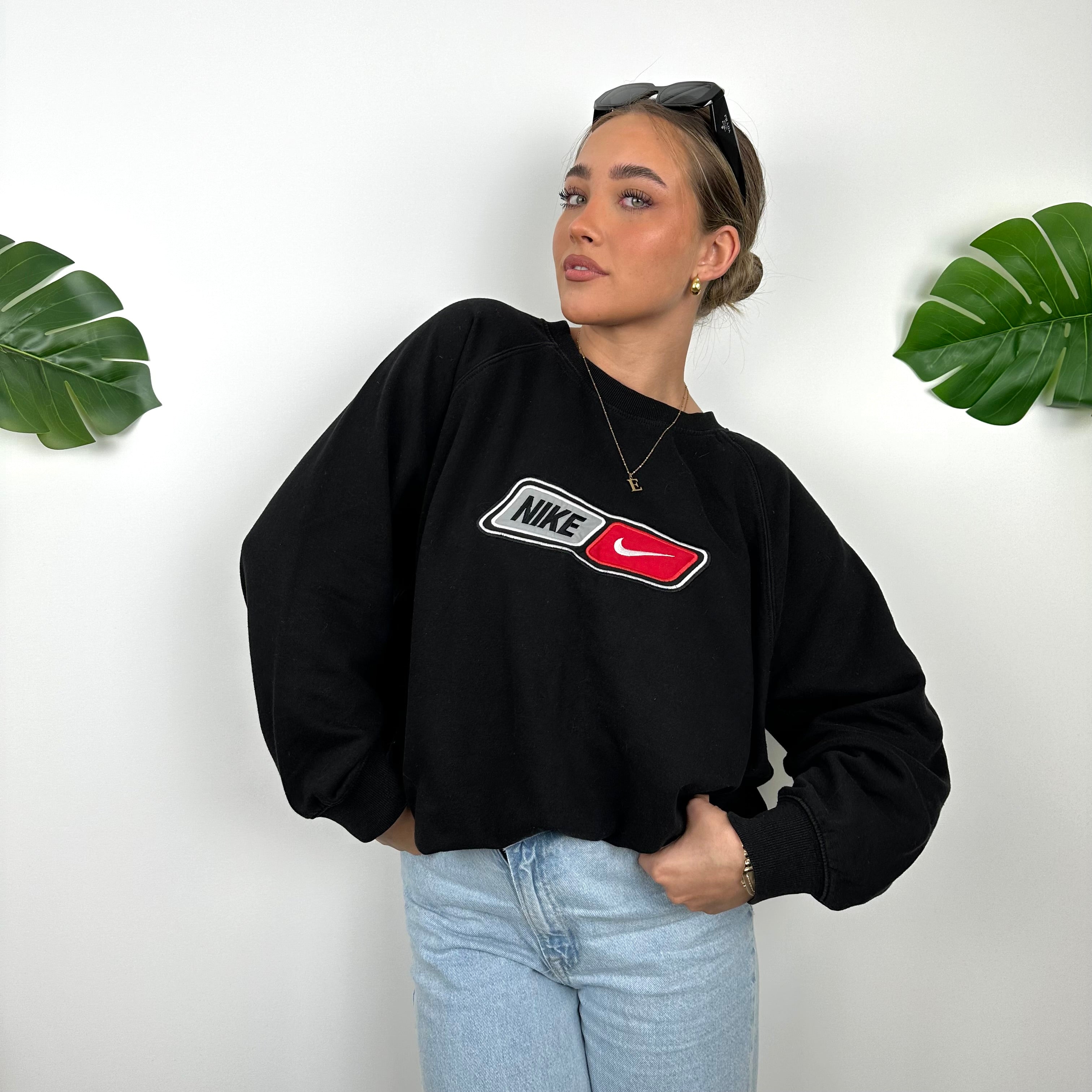 Nike Black Embroidered Spell Out Sweatshirt (L)