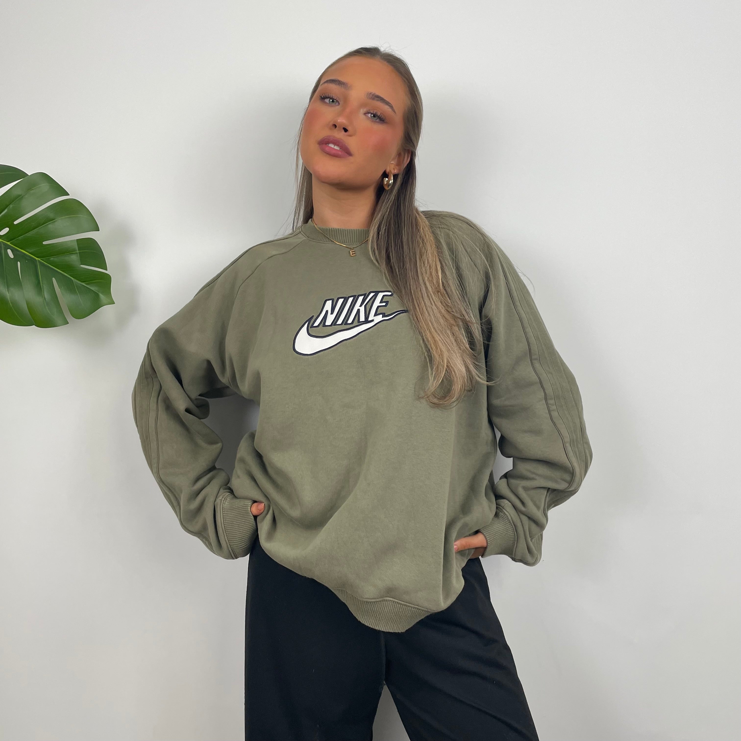 Nike Green Embroidered Spell Out Sweatshirt (M)