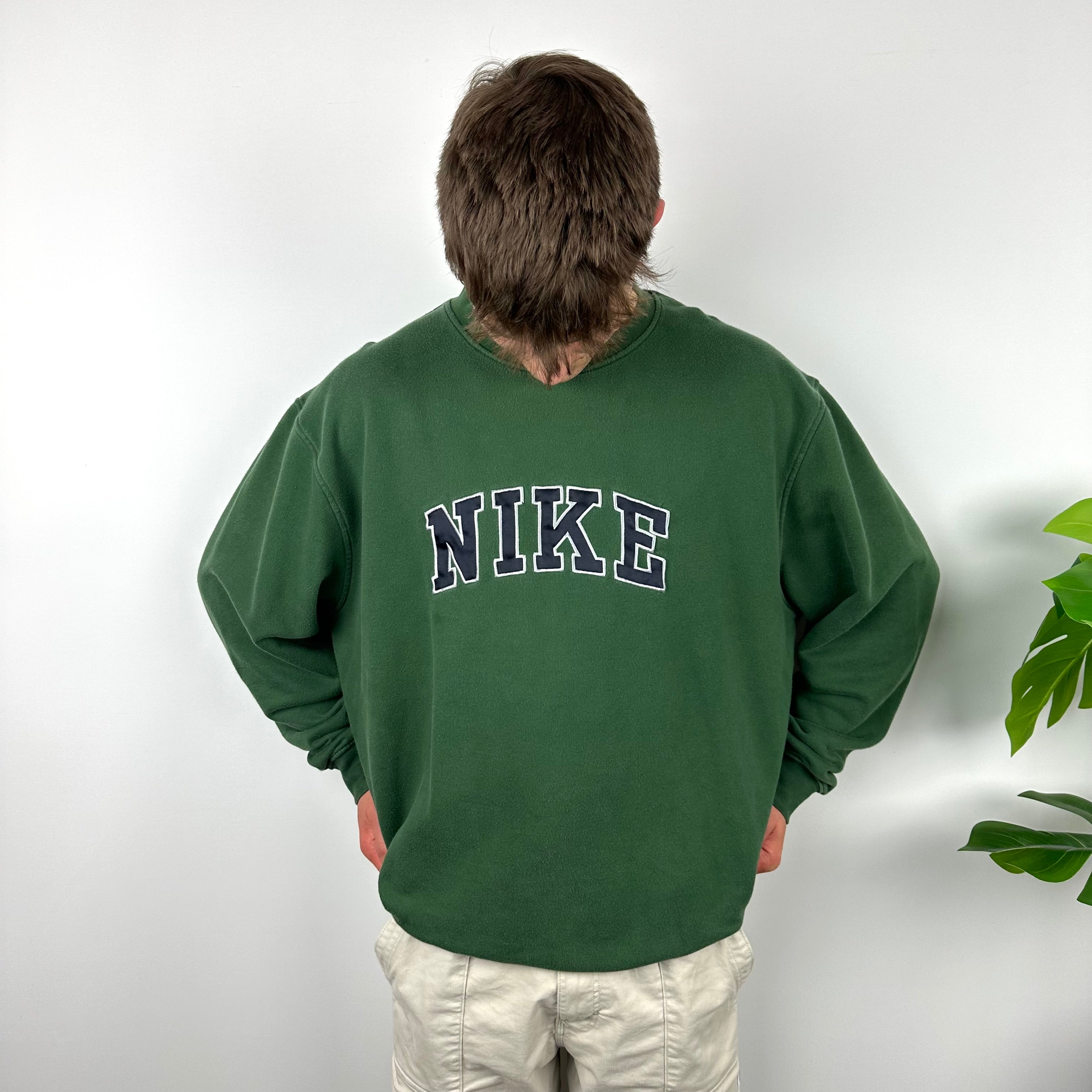 Nike Green Embroidered Spell Out Sweatshirt (XL)