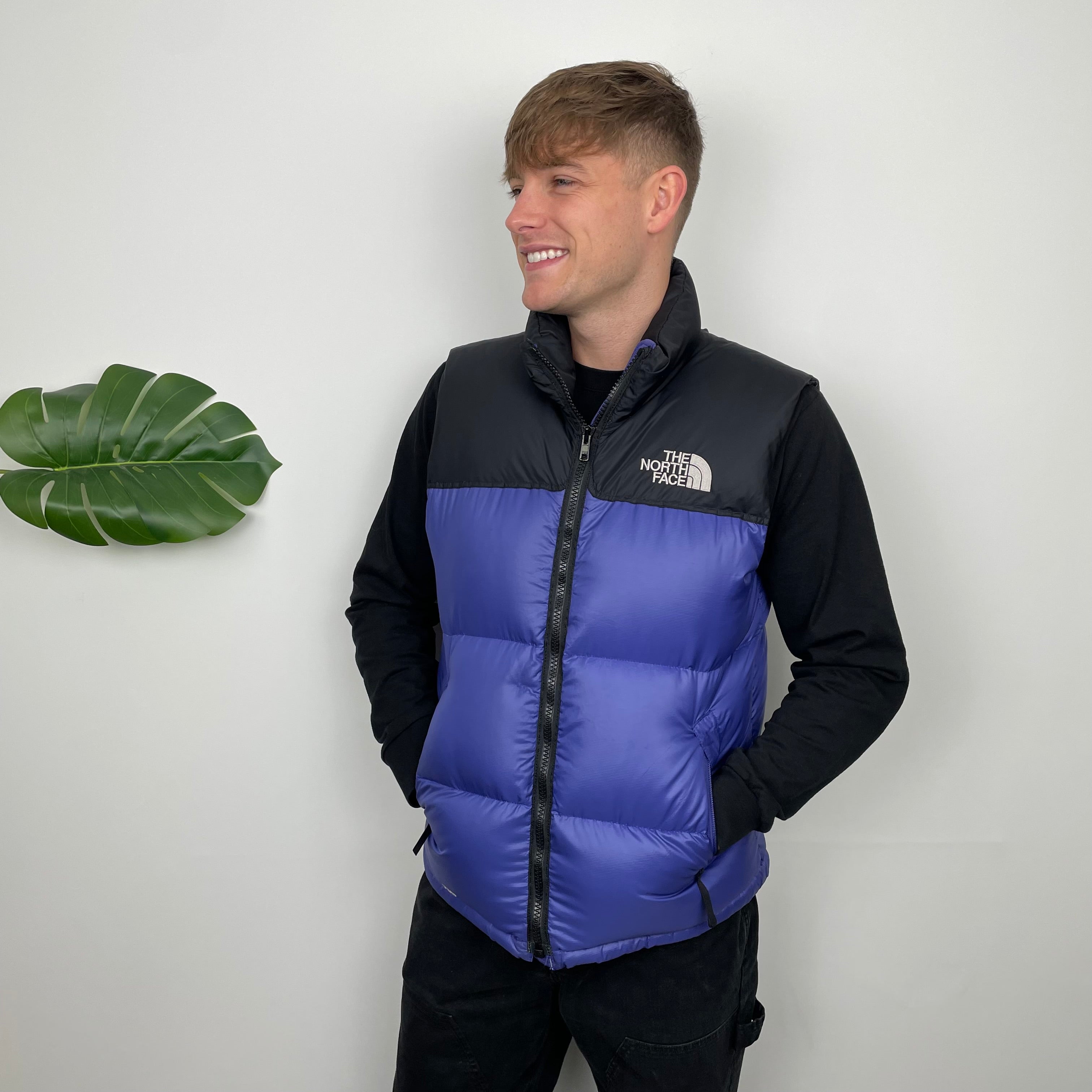 North Face RARE Blue Nuptse 700 Puffer Gilet (M)