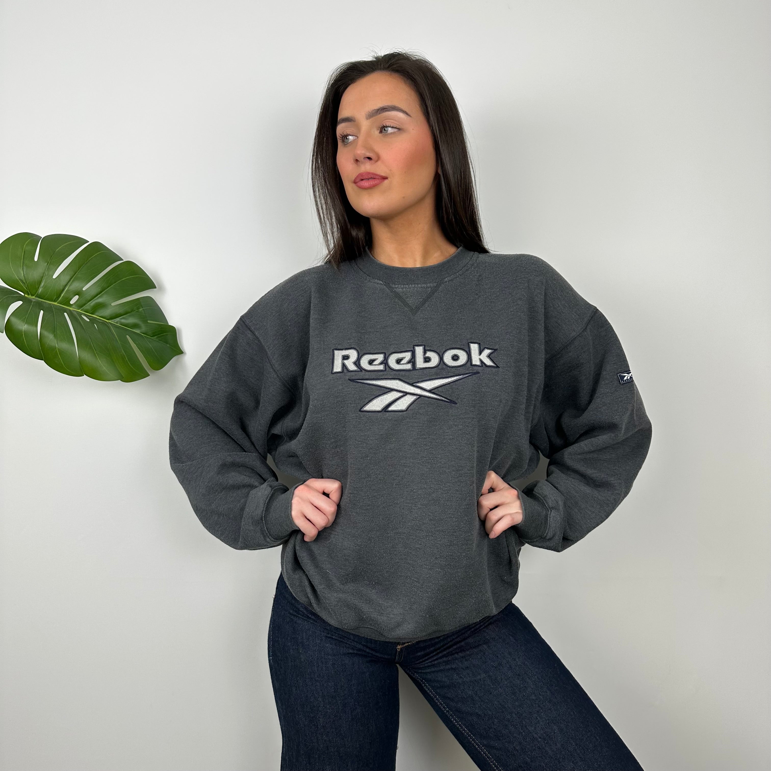 Reebok Grey Embroidered Logo Sweatshirt (L)