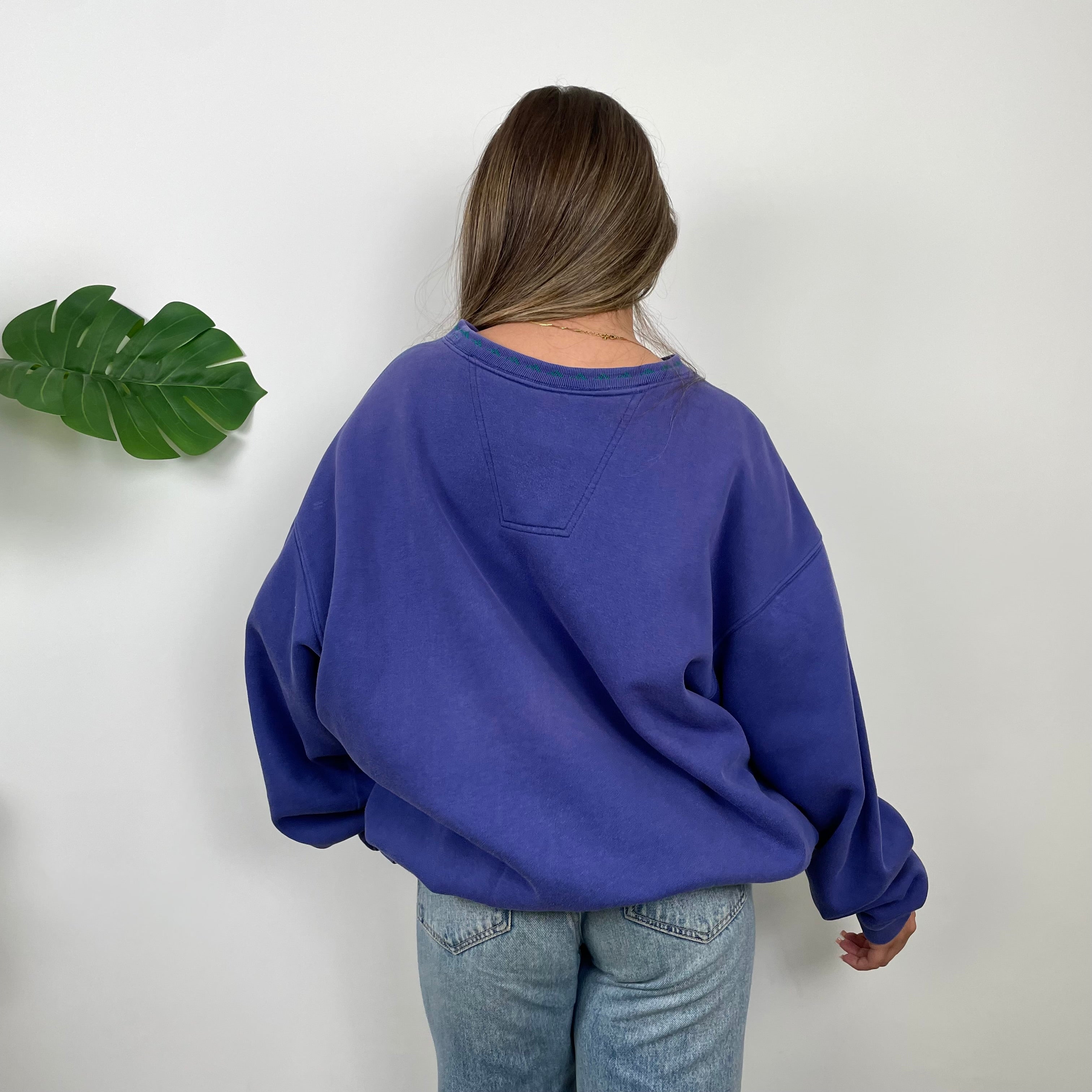 Adidas Equipment Blue Embroidered Spell Out Sweatshirt (L)