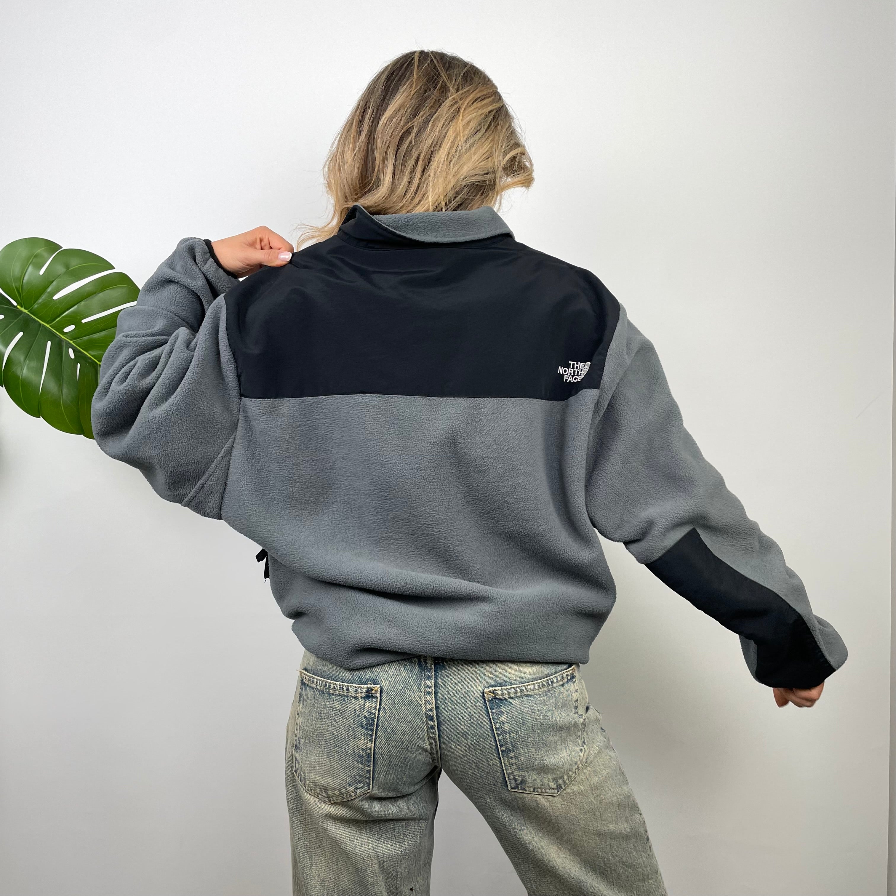 North Face Grey Denali Teddy Bear Fleece Zip Up Jacket (XL)