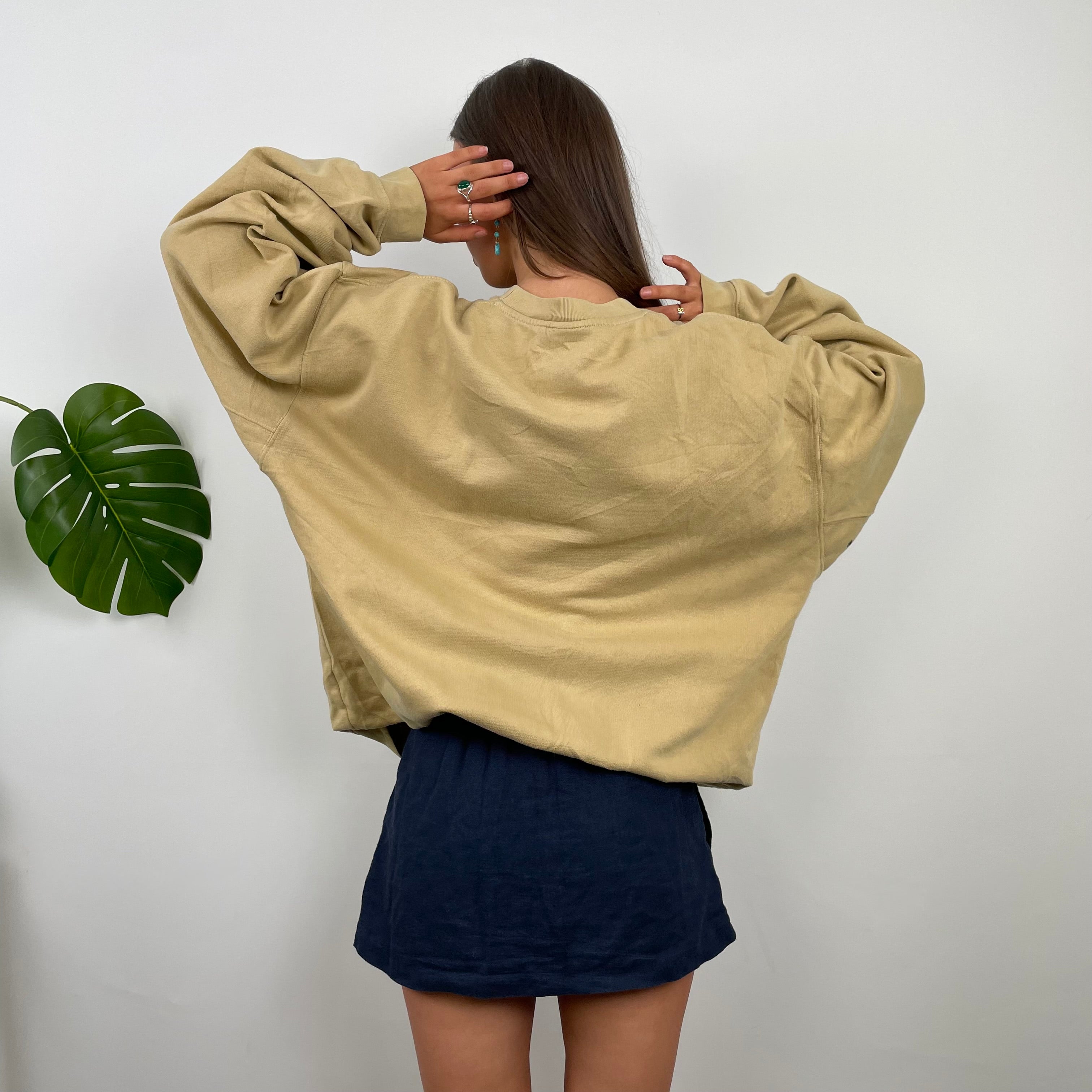Timberland RARE Beige Embroidered Spell Out Sweatshirt  (L)