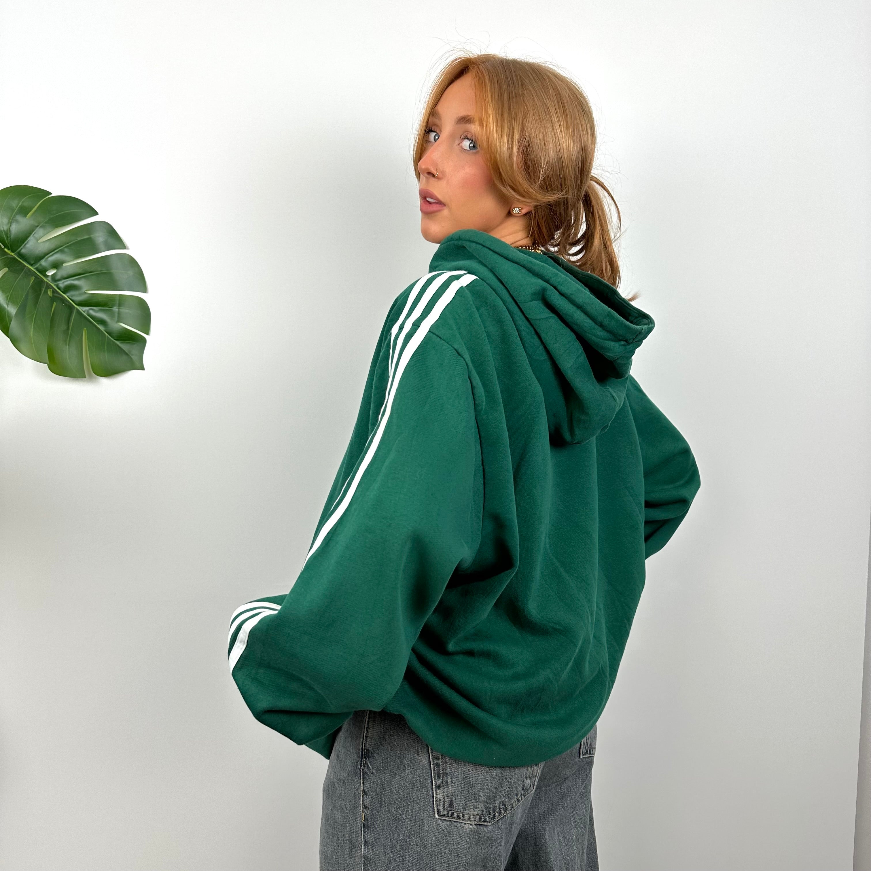 Adidas RARE Green Embroidered Spell Out Hoodie (XXL)