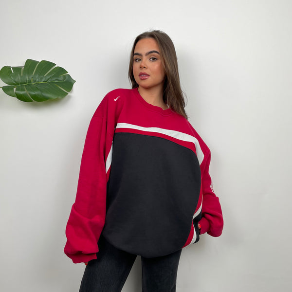 Nike Embroidered Spell Out Colour Block Sweatshirt (XXL)