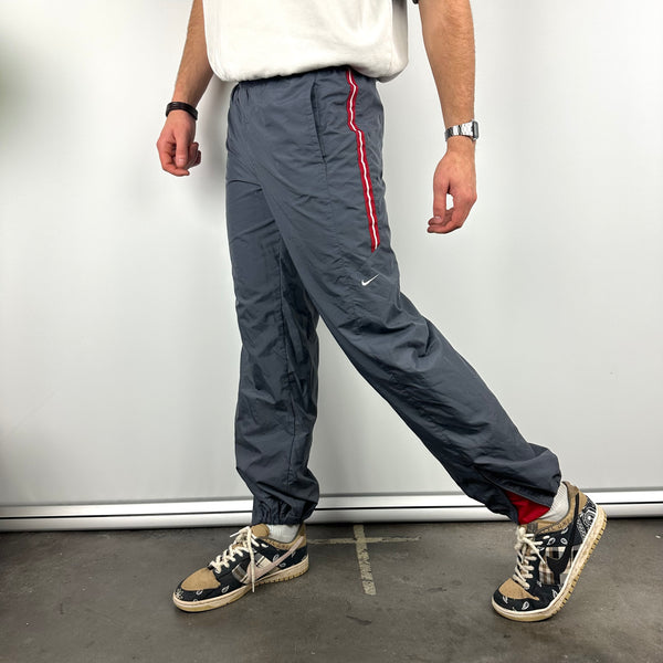 Nike Grey Embroidered Swoosh Track Pants (XL)