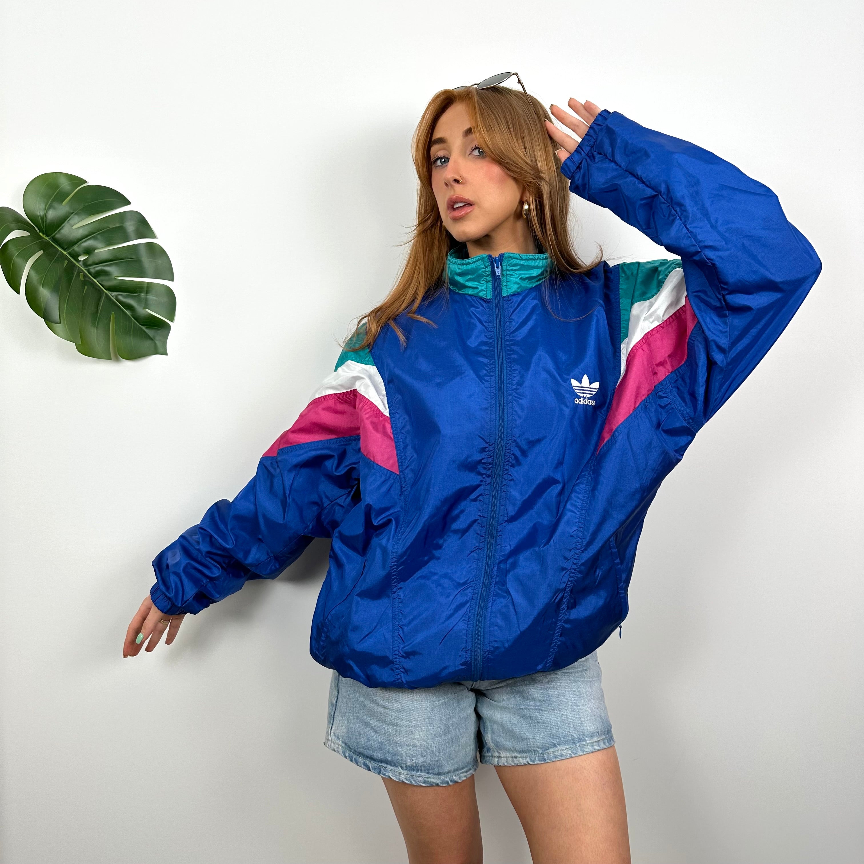 Adidas RARE Colour Block Embroidered Spell Out Windbreaker Jacket (M)