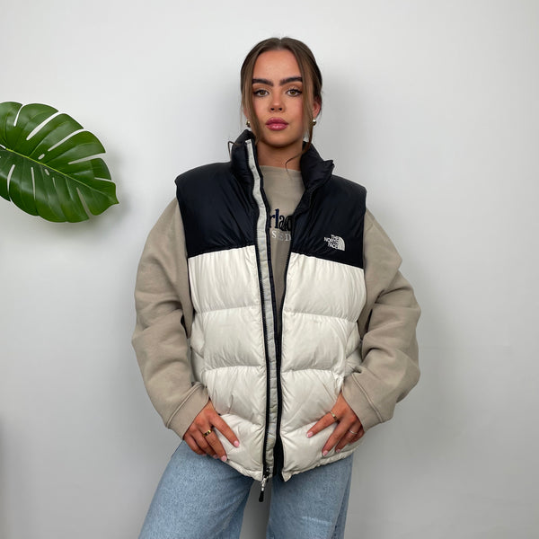 The North Face RARE White Nuptse 700 Puffer Gilet (L)