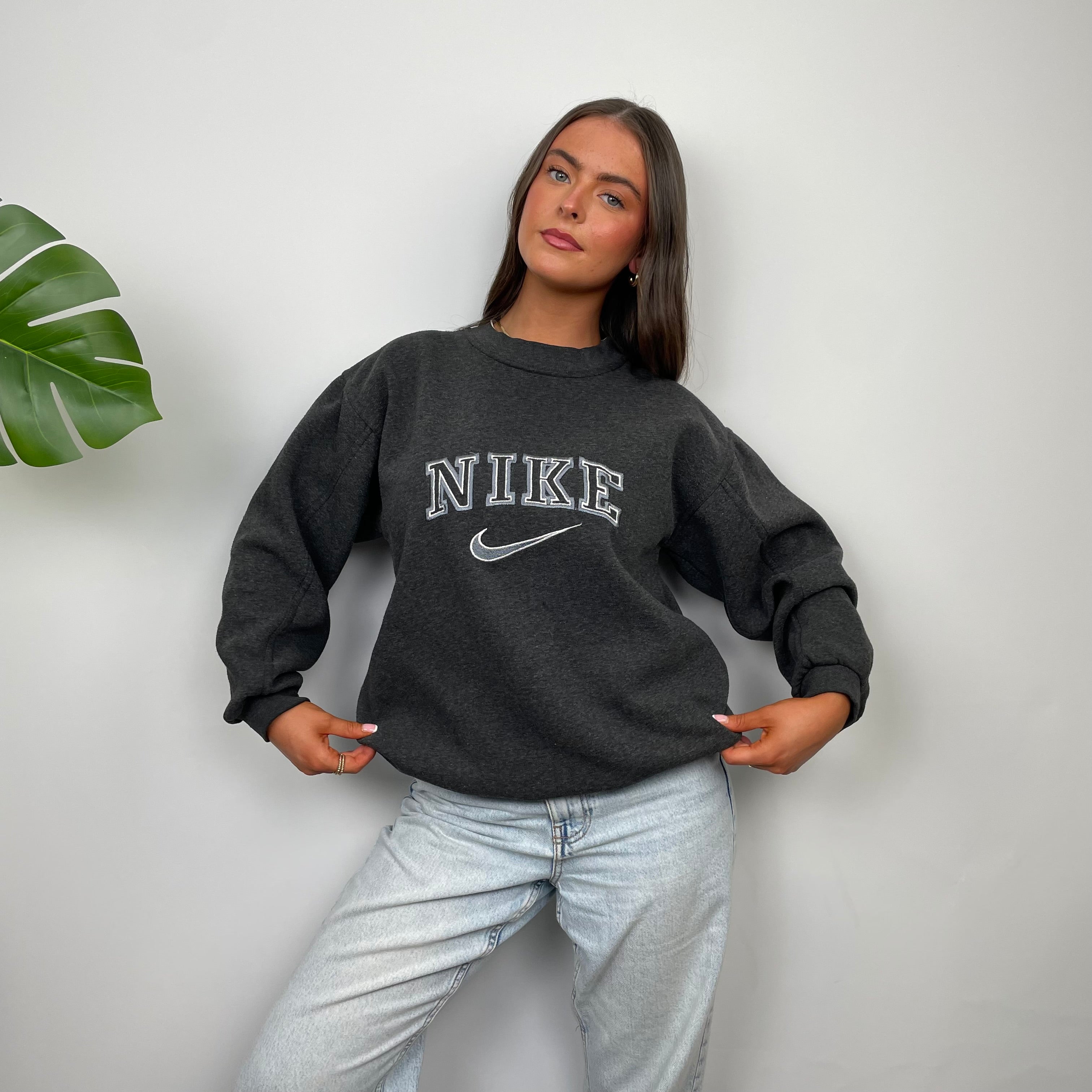 Nike Grey Embroidered Spell Out Sweatshirt (S)