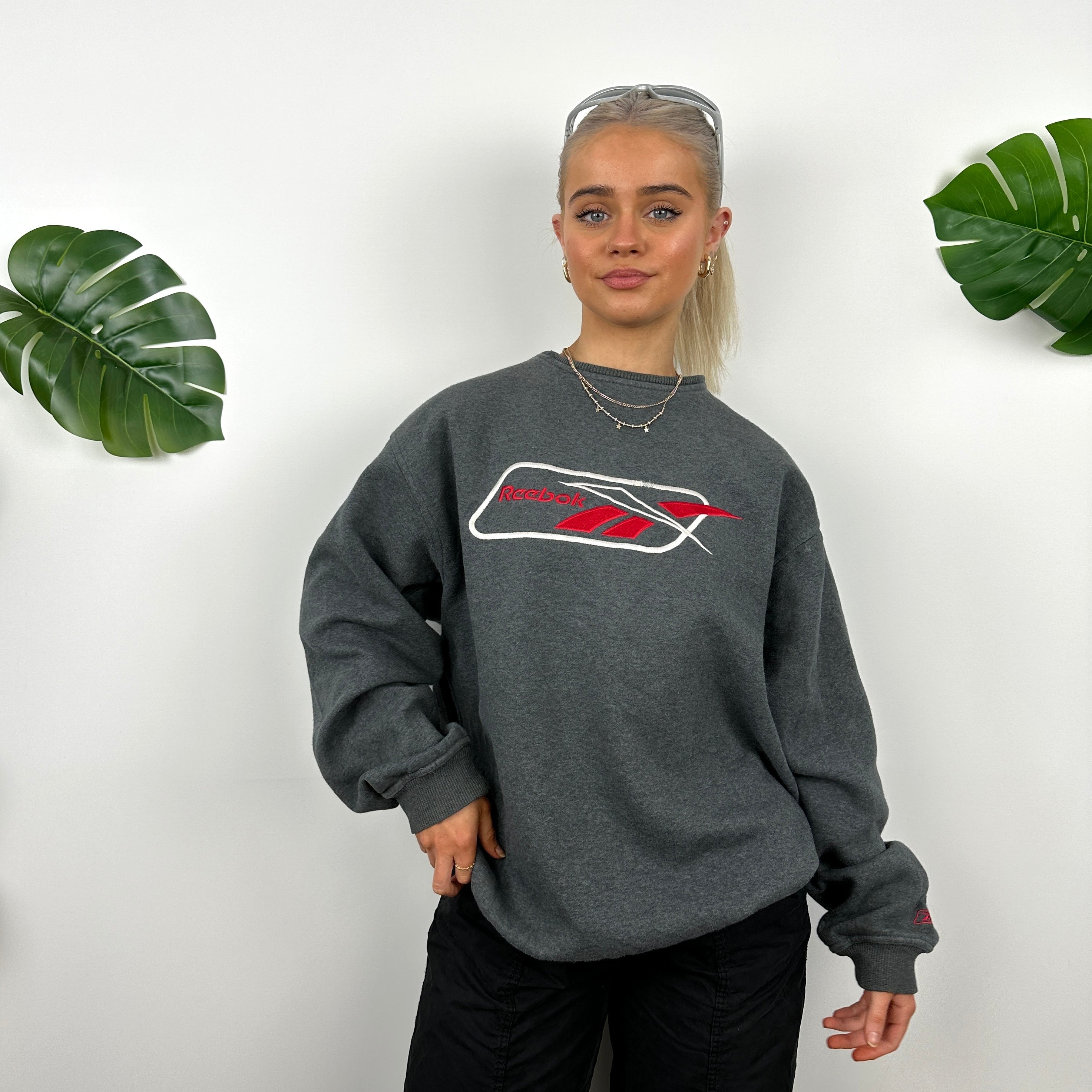 Reebok Grey Embroidered Logo Sweatshirt (XL)