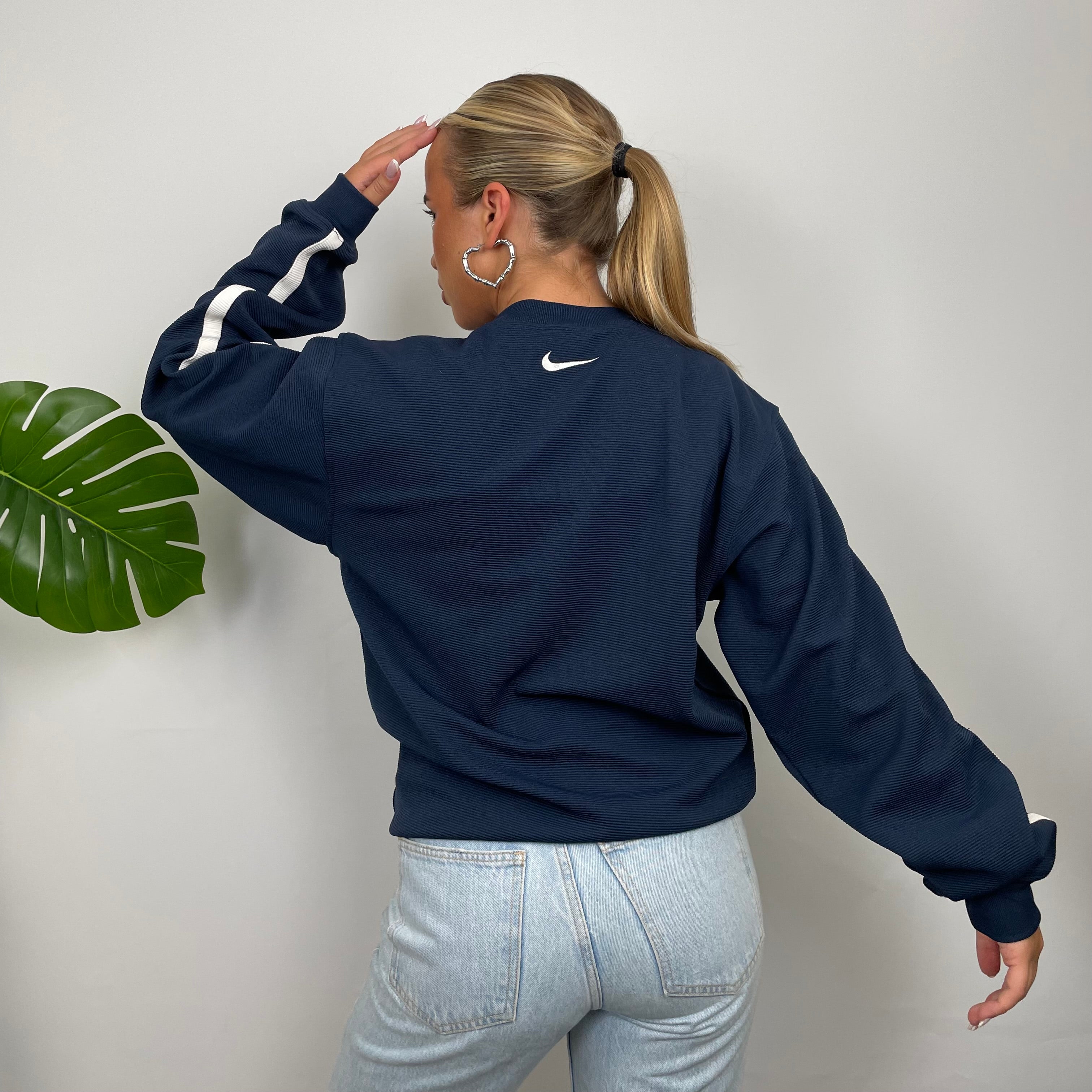 Nike Navy Embroidered Swoosh Sweatshirt (S)