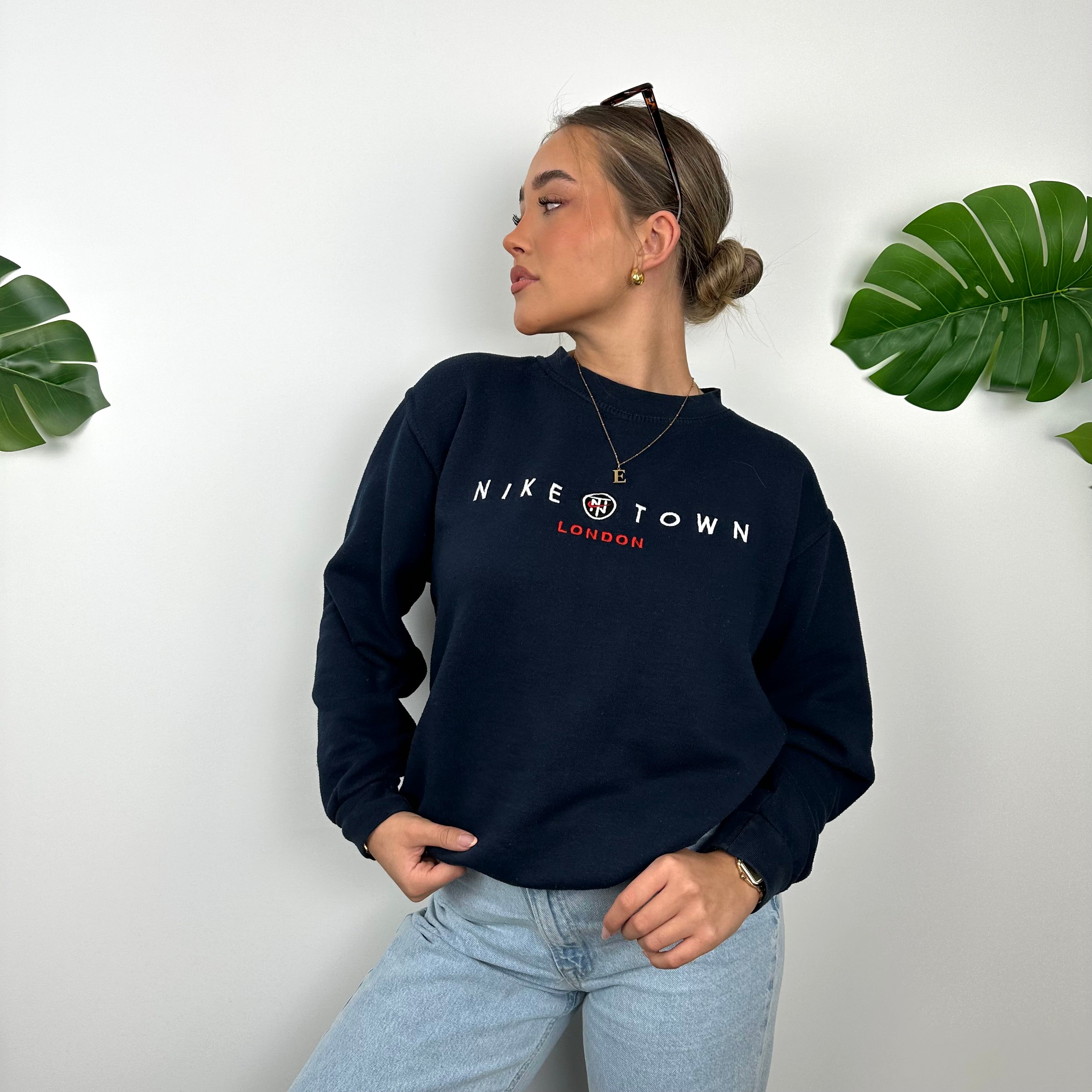 Nike Town London Navy Embroidered Spell Out Sweatshirt (S)