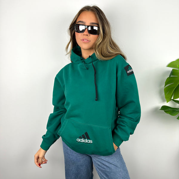 Adidas Equipment RARE Turquoise Green Embroidered Spell Out Hoodie (S)