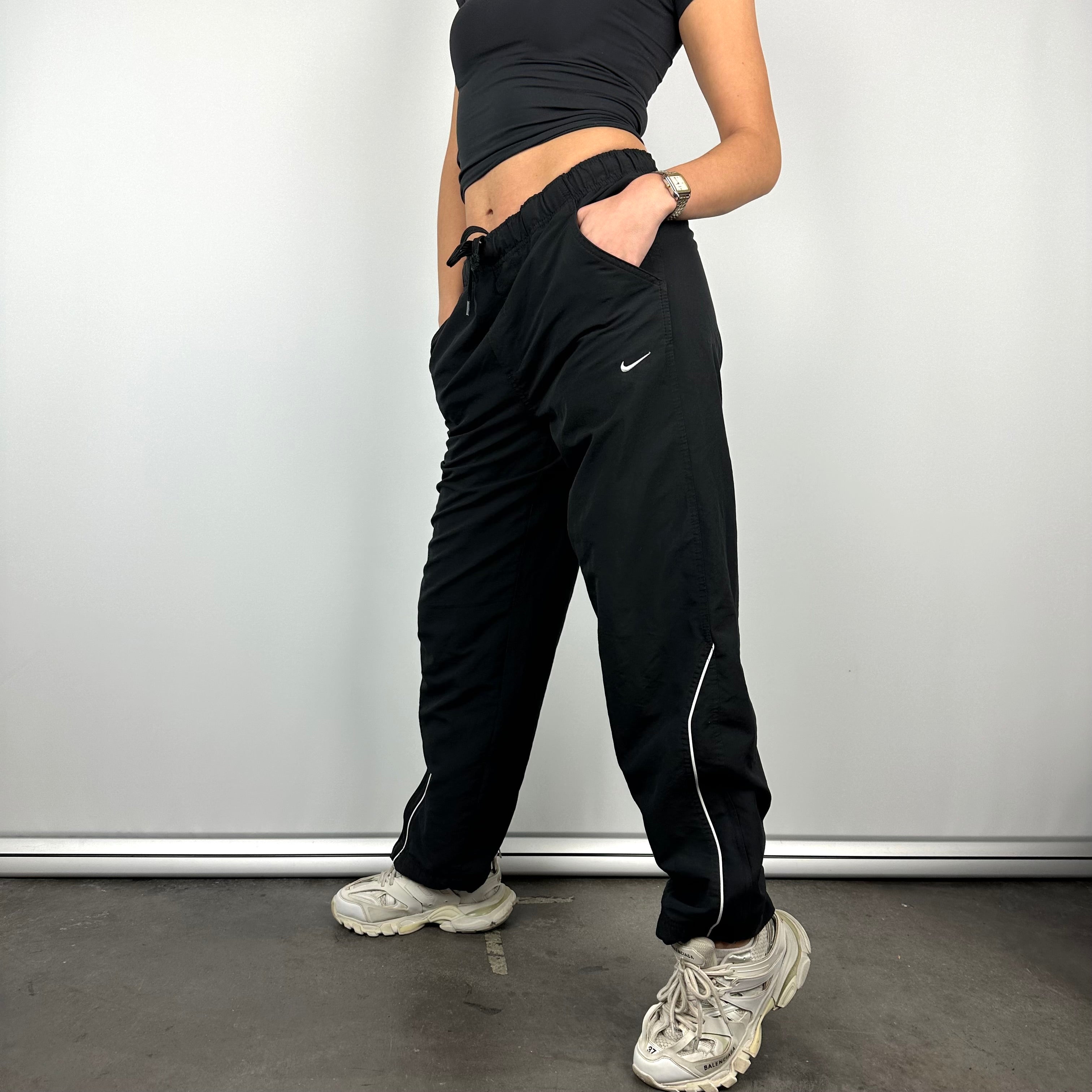 Nike Black Embroidered Swoosh Track Pants (M)