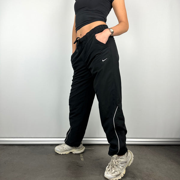 Nike Black Embroidered Swoosh Track Pants (M)