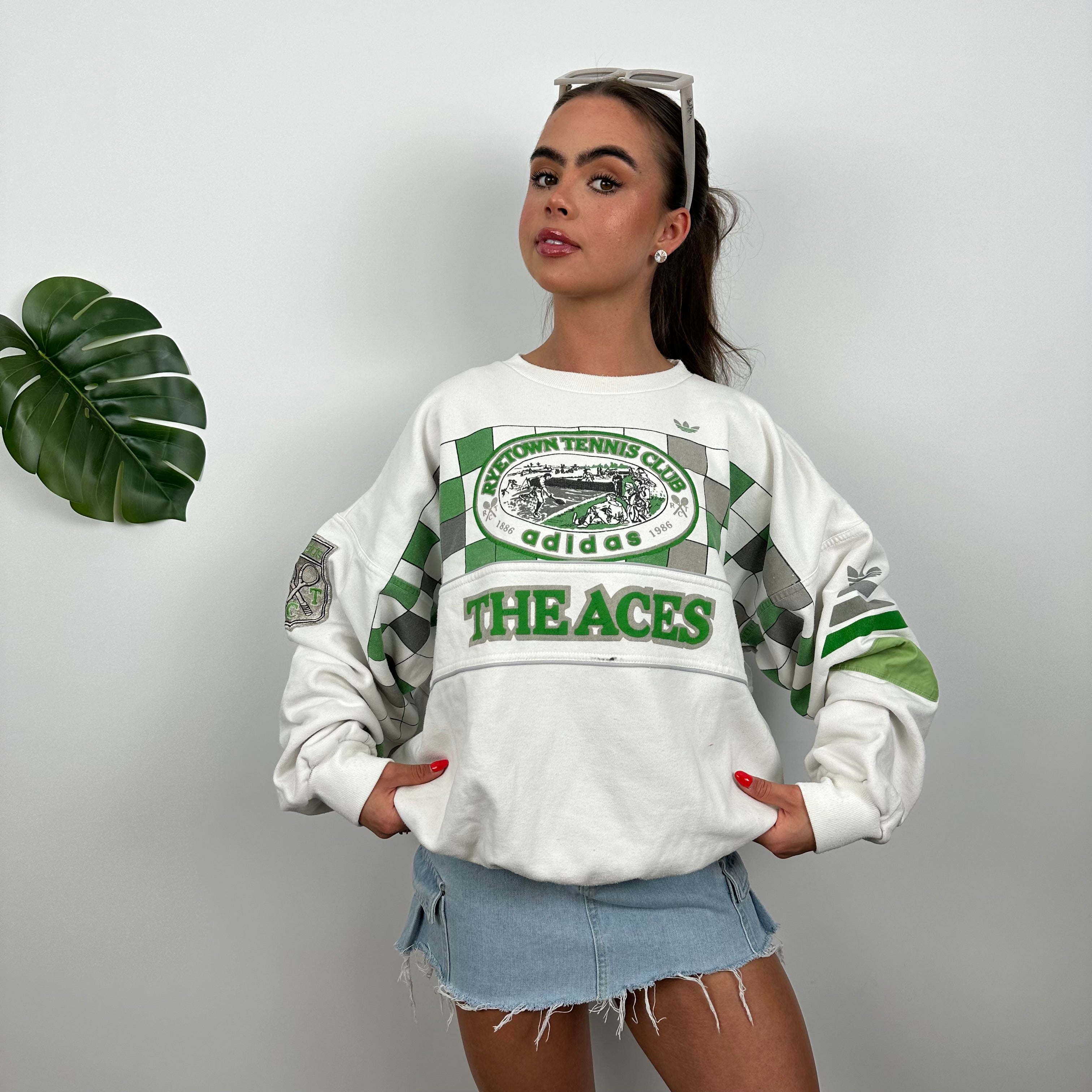 Adidas x Ryetown Tennis Club White Spell Out Sweatshirt (L