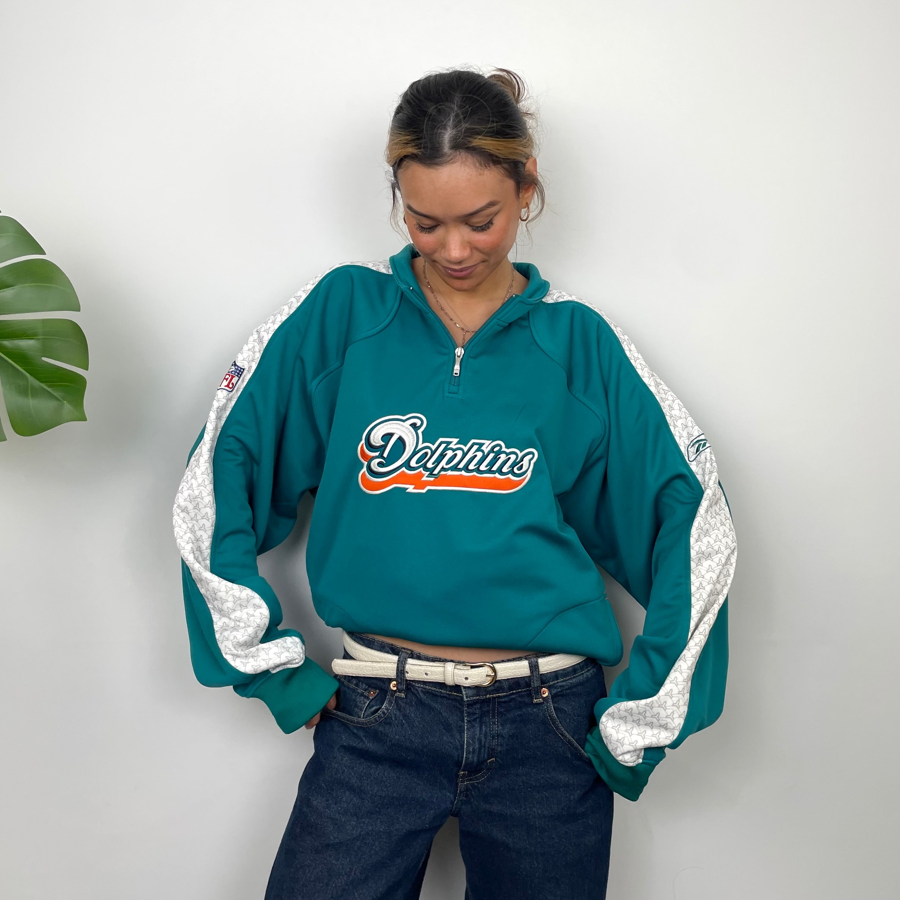 Miami Dolphins RARE NFL Quarter Zip Up Jacket (XL)